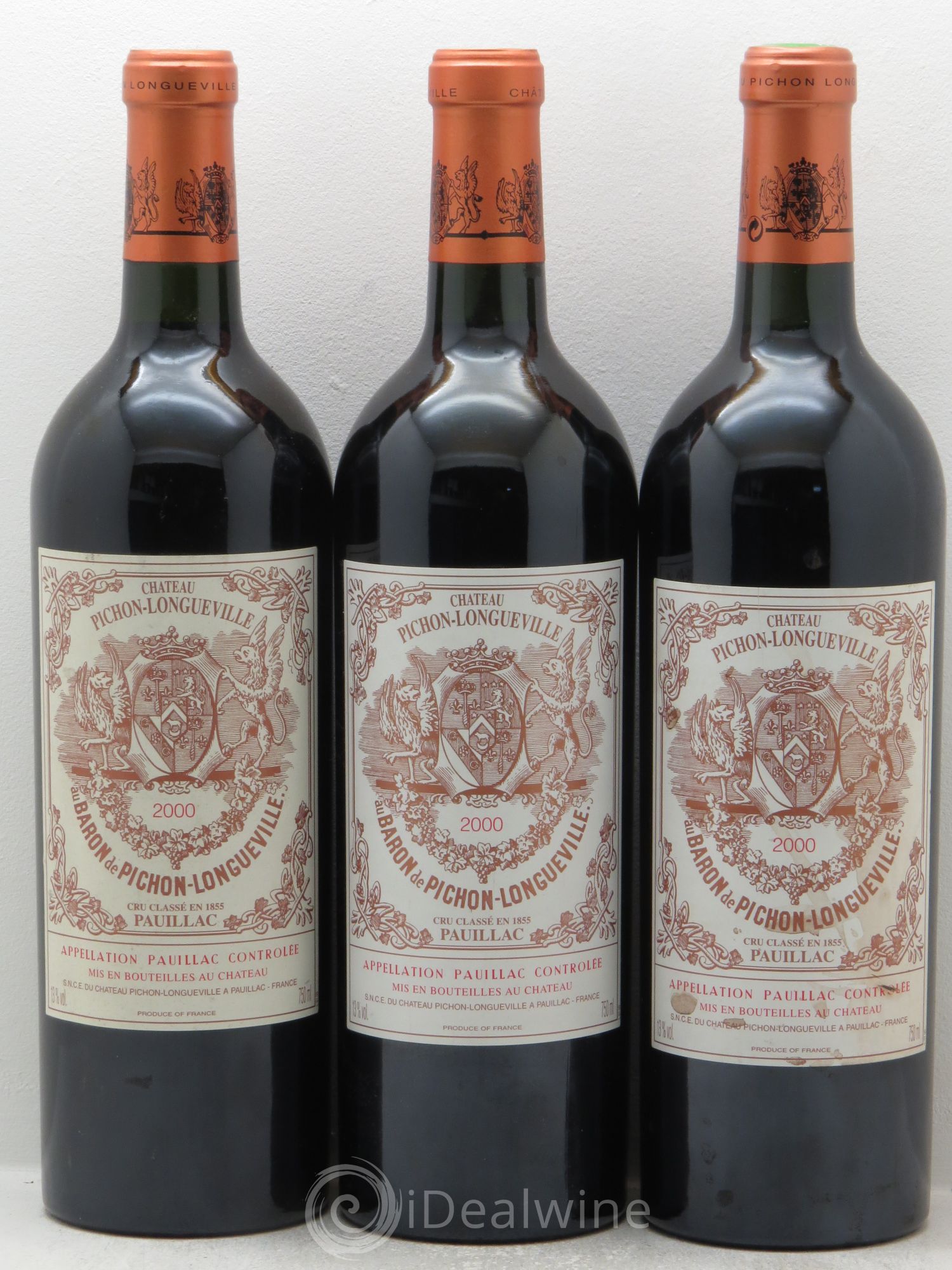 Pichon Longueville Baron 2ème Grand Cru Classé 2000 - Lot de 3 bouteilles - 0