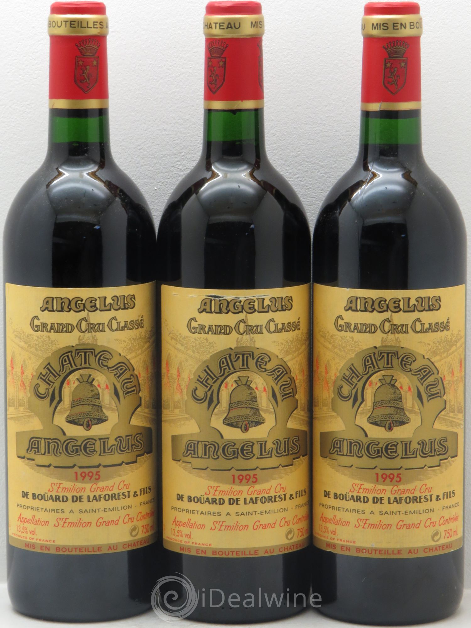 Château Angélus 1er Grand Cru Classé A 1995 - Lot de 3 bouteilles - 0