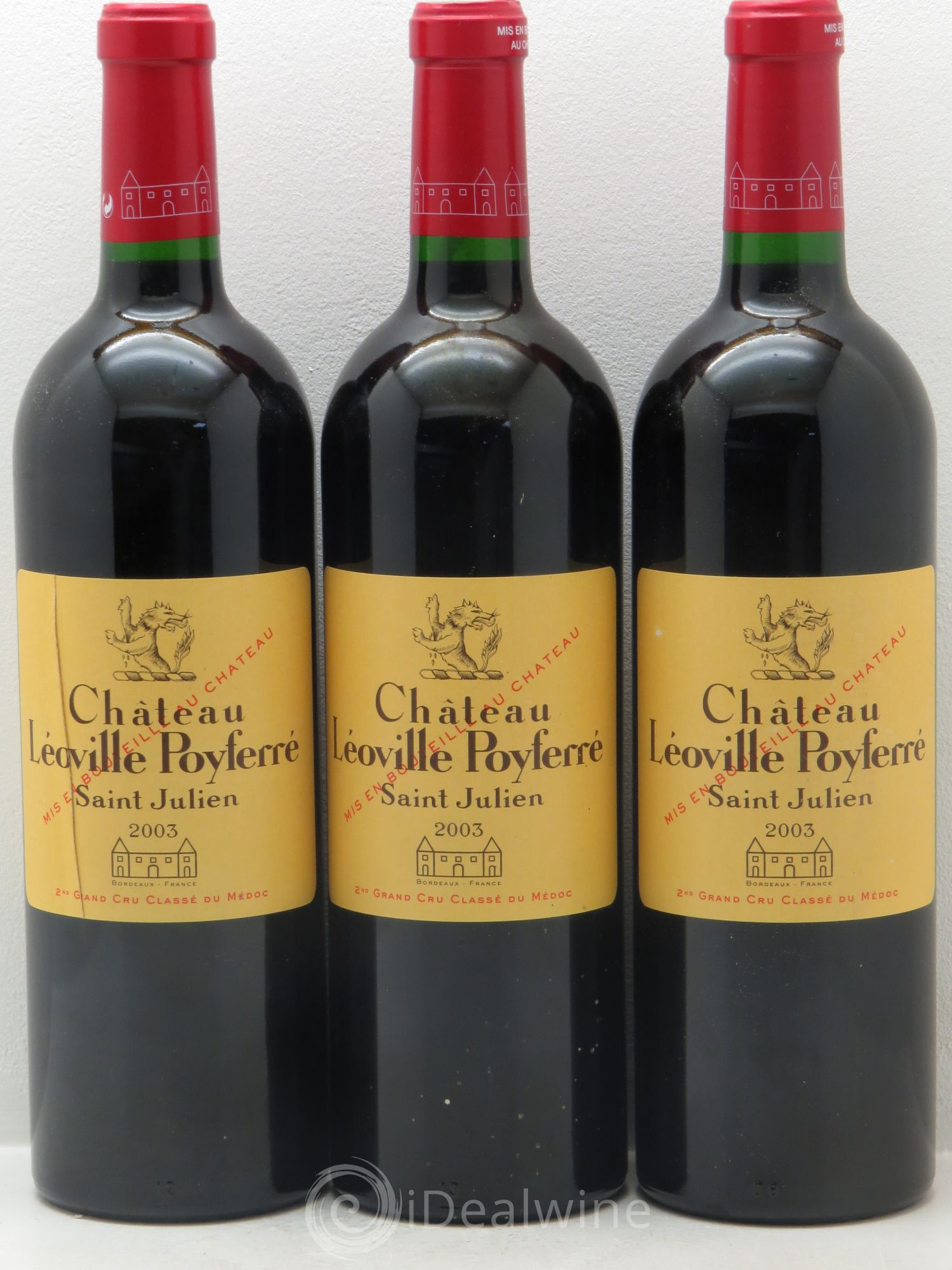 Château Léoville Poyferré 2ème Grand Cru Classé 2003 - Lot de 3 bouteilles - 0