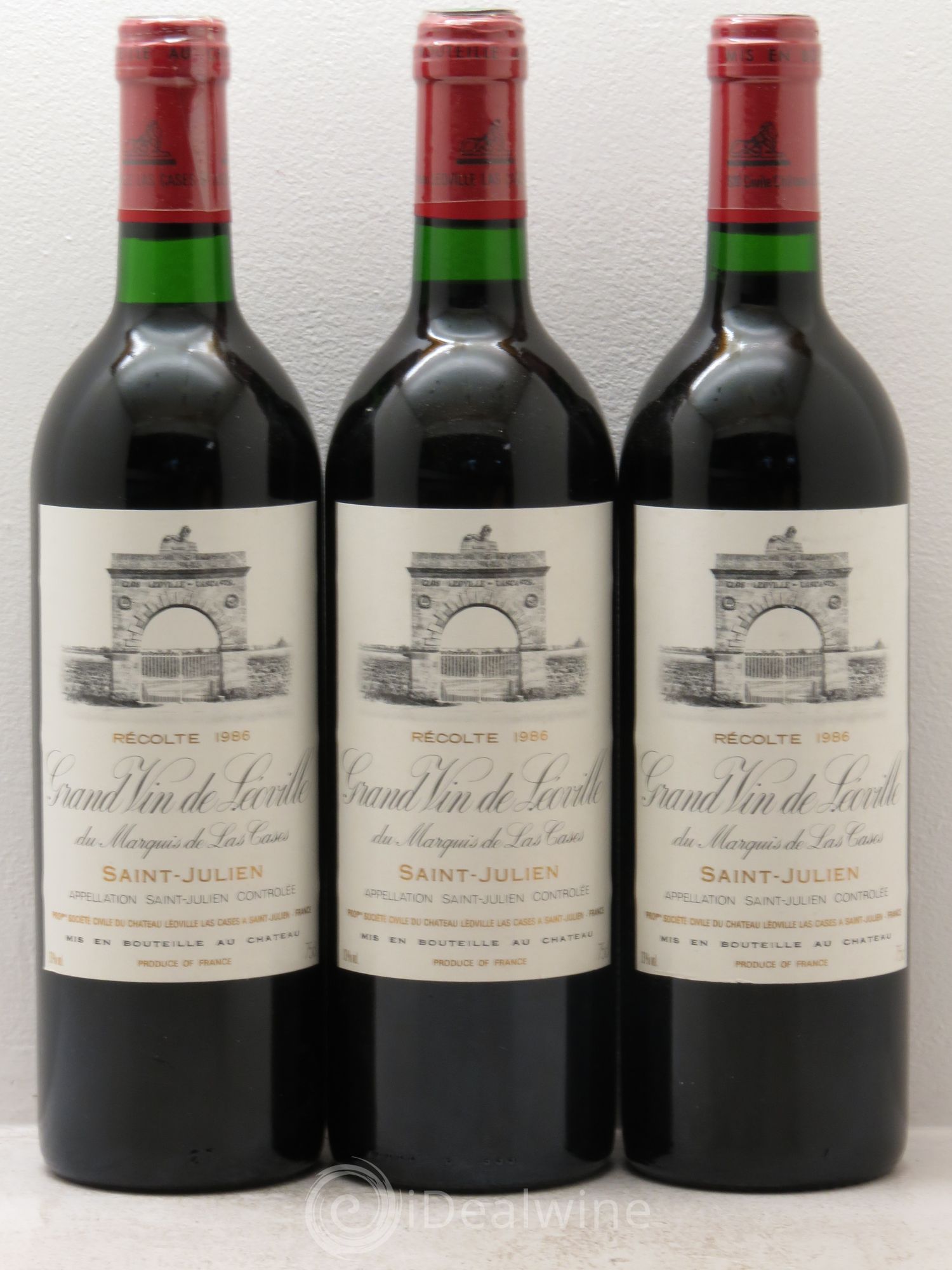 Château Léoville Las Cases 2ème Grand Cru Classé 1986 - Lot de 3 bouteilles - 0