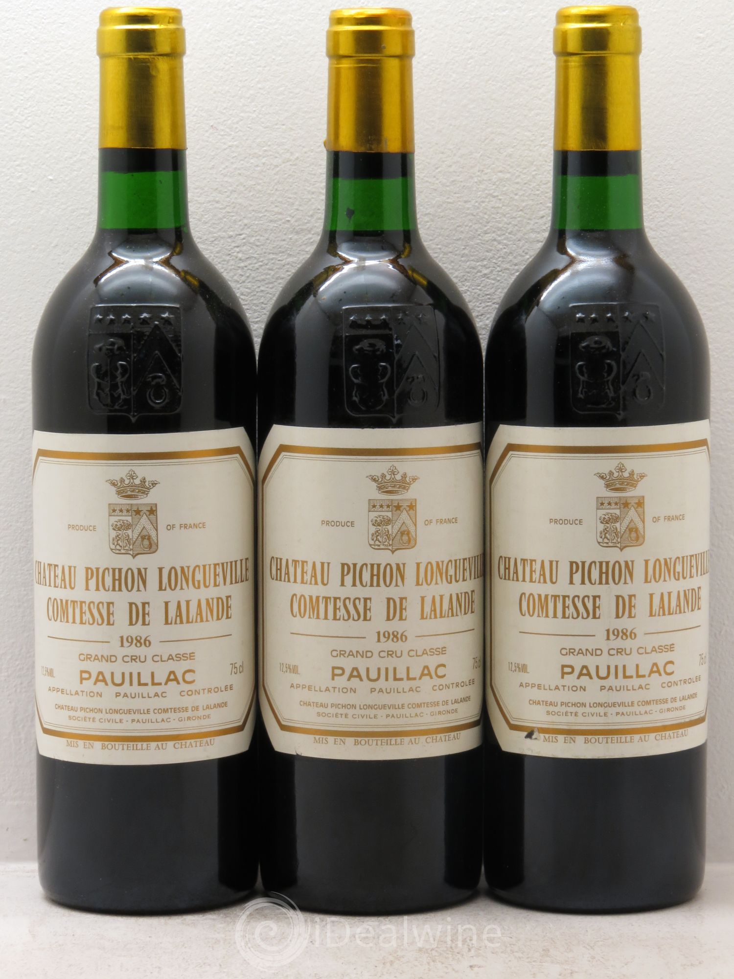 Château Pichon Longueville Comtesse de Lalande 2ème Grand Cru Classé 1986 - Lot de 3 bouteilles - 0