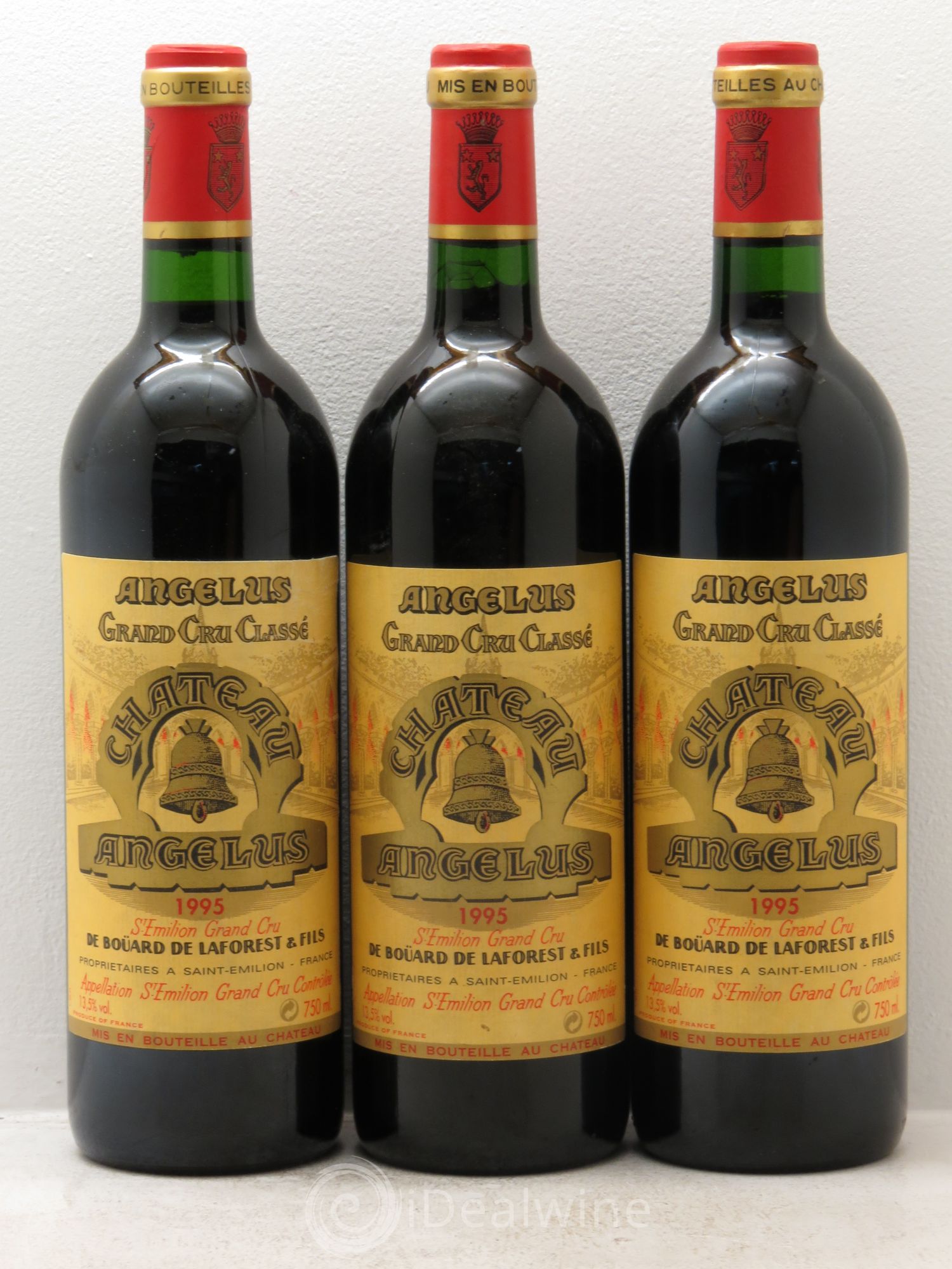 Château Angélus 1er Grand Cru Classé A 1995 - Lot de 3 bouteilles - 0