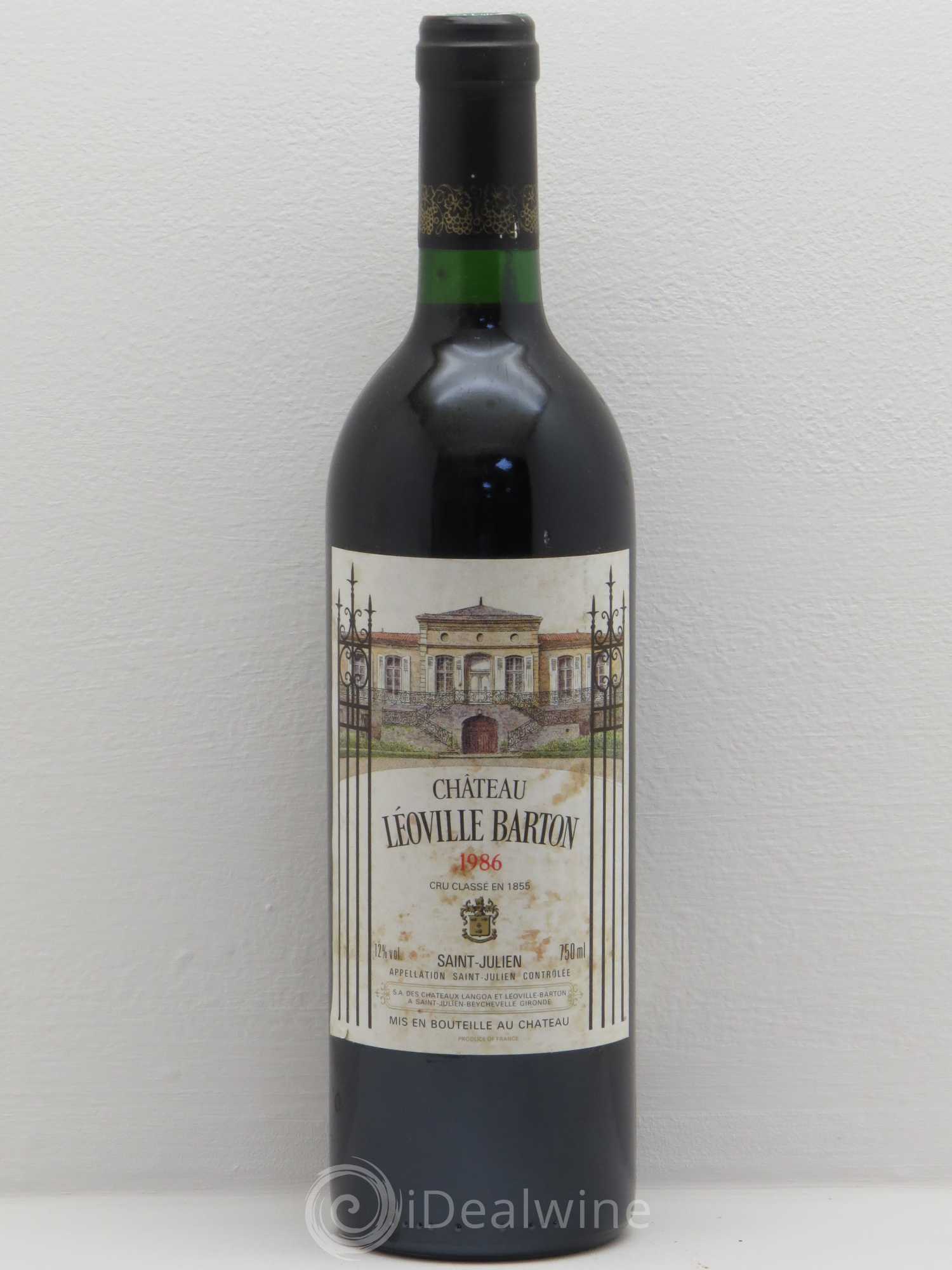 Château Léoville Barton 2ème Grand Cru Classé 1986 - Lot de 1 bouteille - 0