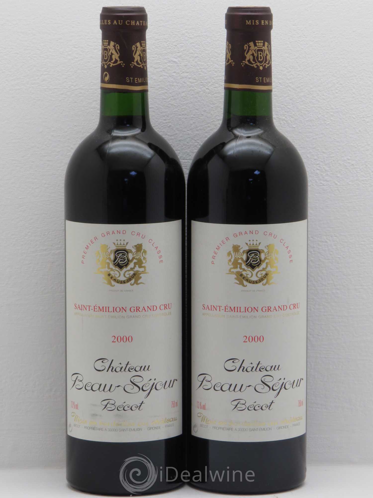 Château Beau-Séjour Bécot 1er Grand Cru Classé B 2000 - Lot de 2 bouteilles - 0