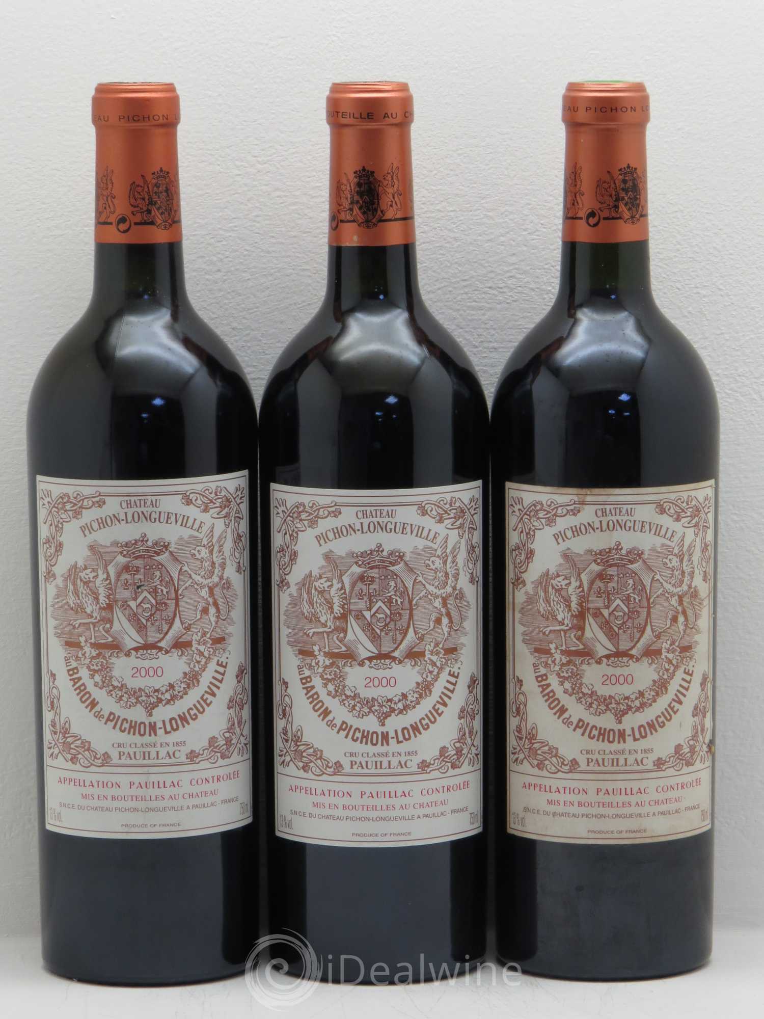 Pichon Longueville Baron 2ème Grand Cru Classé 2000 - Lot de 3 bouteilles - 0
