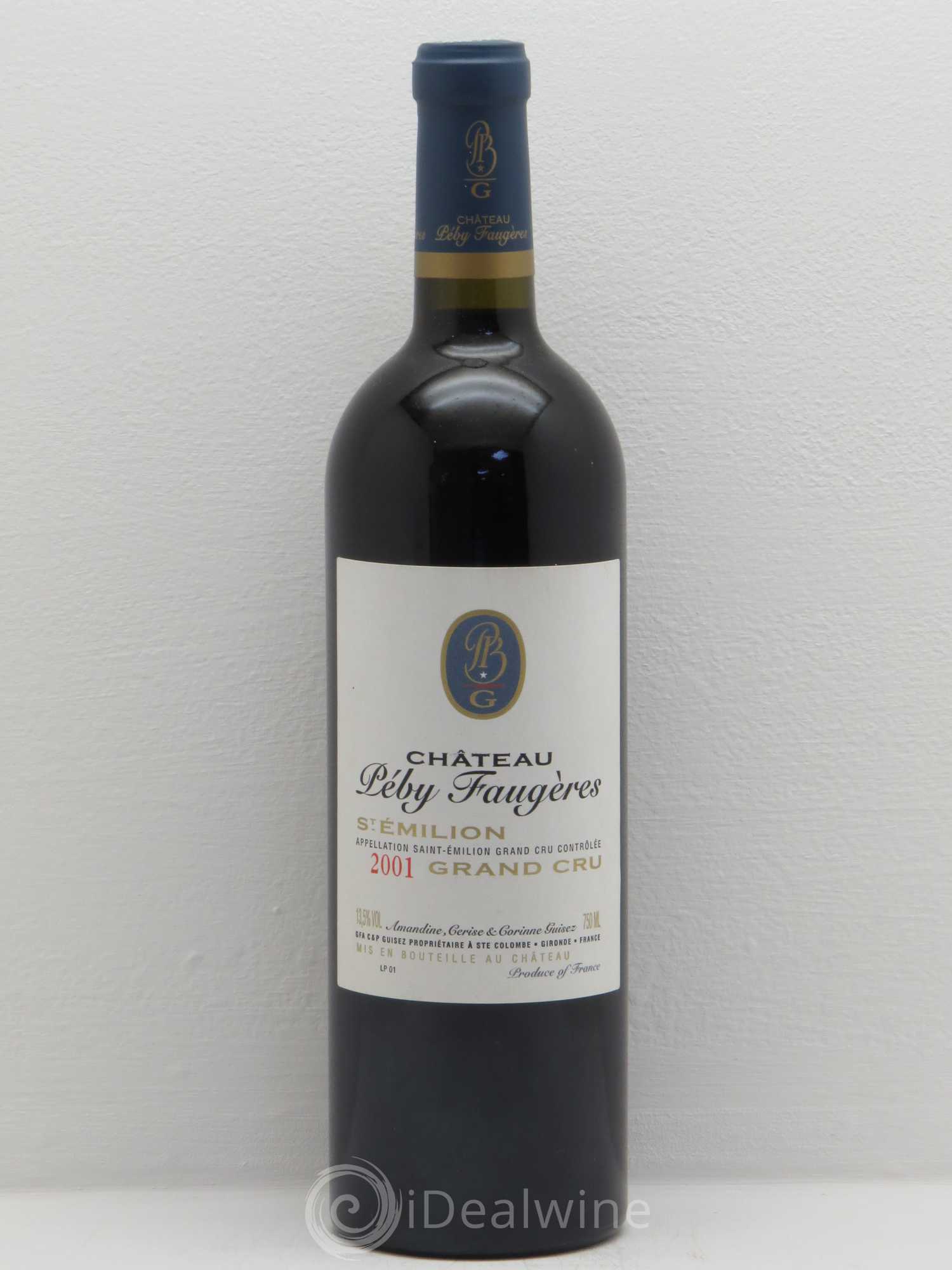 Château Péby Faugères Grand Cru Classé 2001 - Lot de 1 bouteille - 0