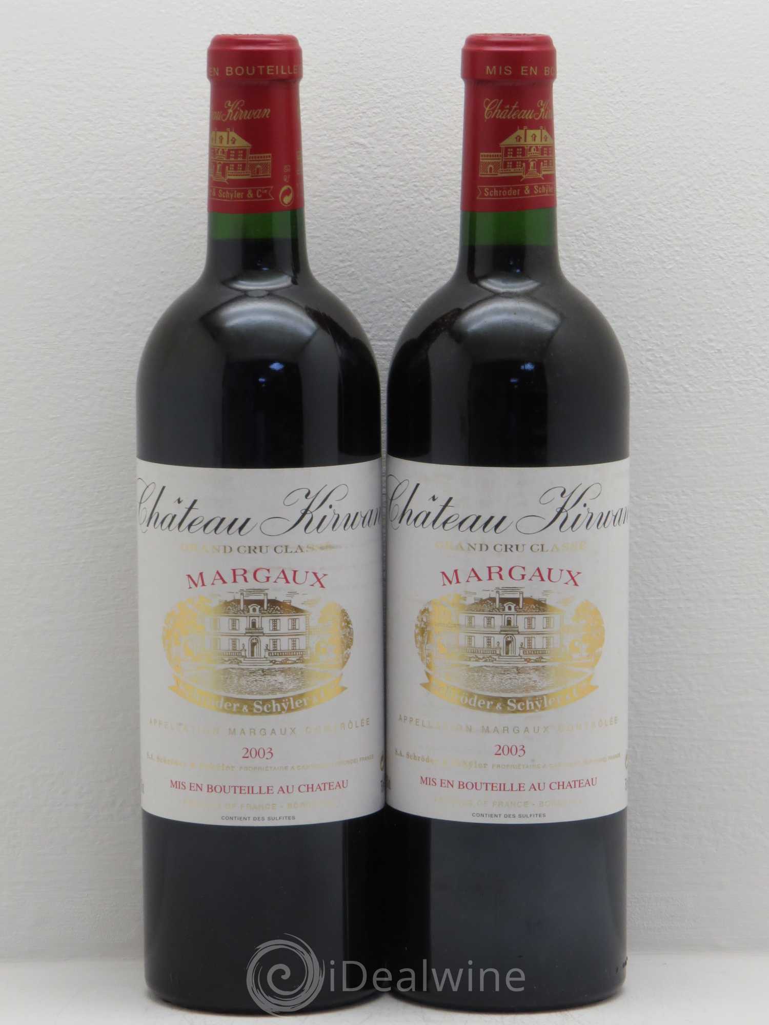 Château Kirwan 3ème Grand Cru Classé 2003 - Lot de 2 bouteilles - 0