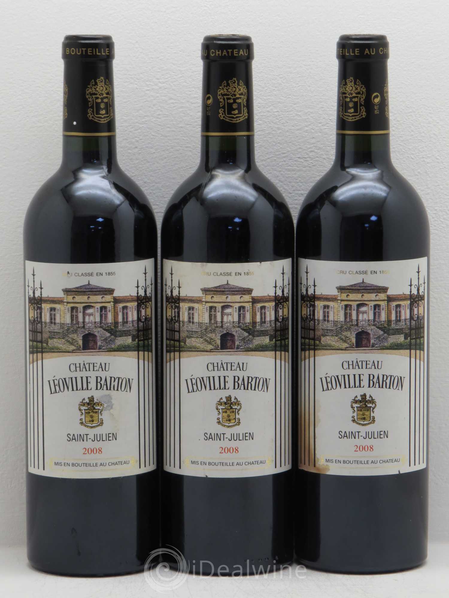 Château Léoville Barton 2ème Grand Cru Classé 2008 - Lot de 3 bouteilles - 0