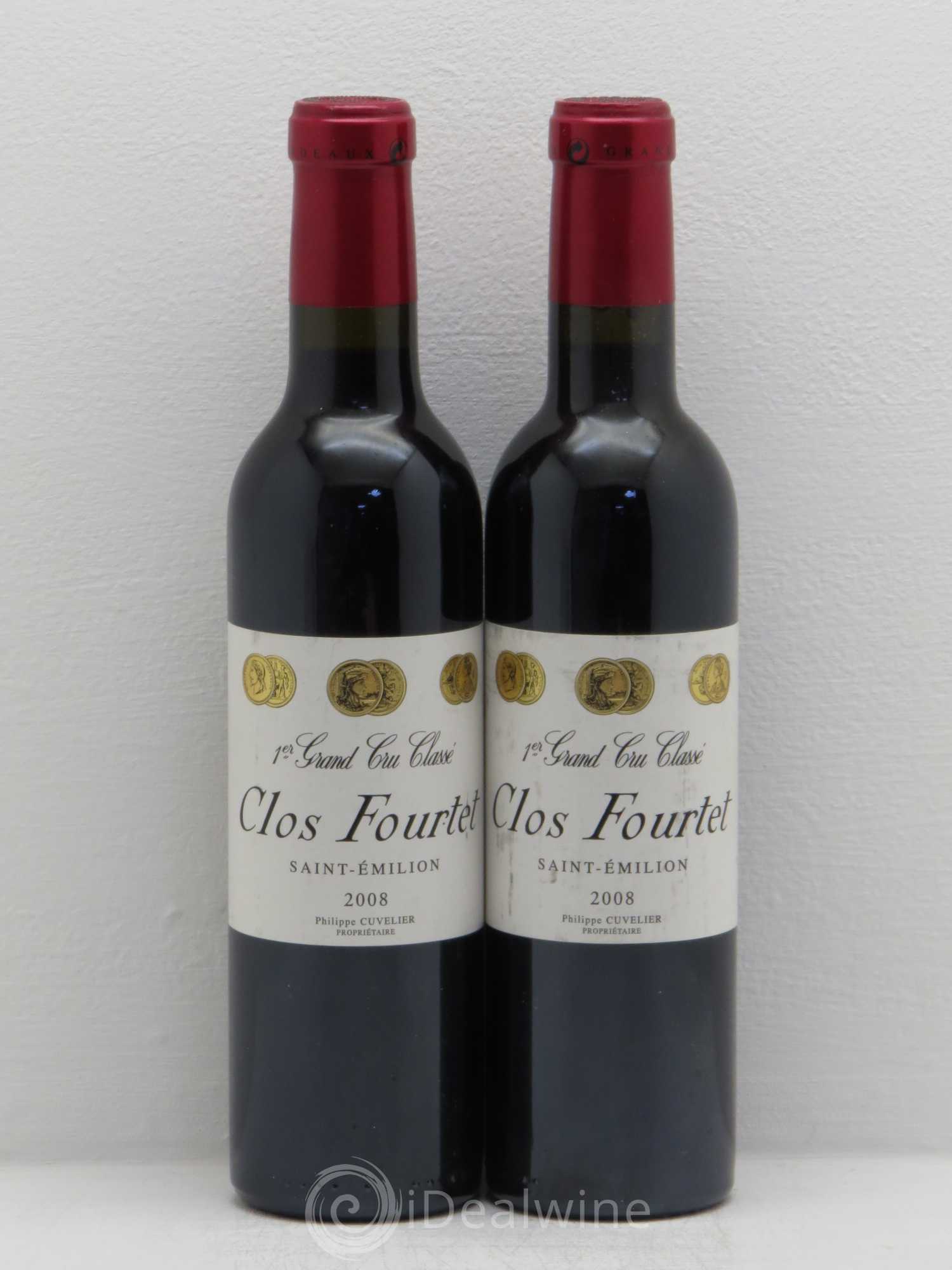 Clos Fourtet 1er Grand Cru Classé B Bitouzet prieur 2008 - Posten von 2 Demi-Flaschen - 0