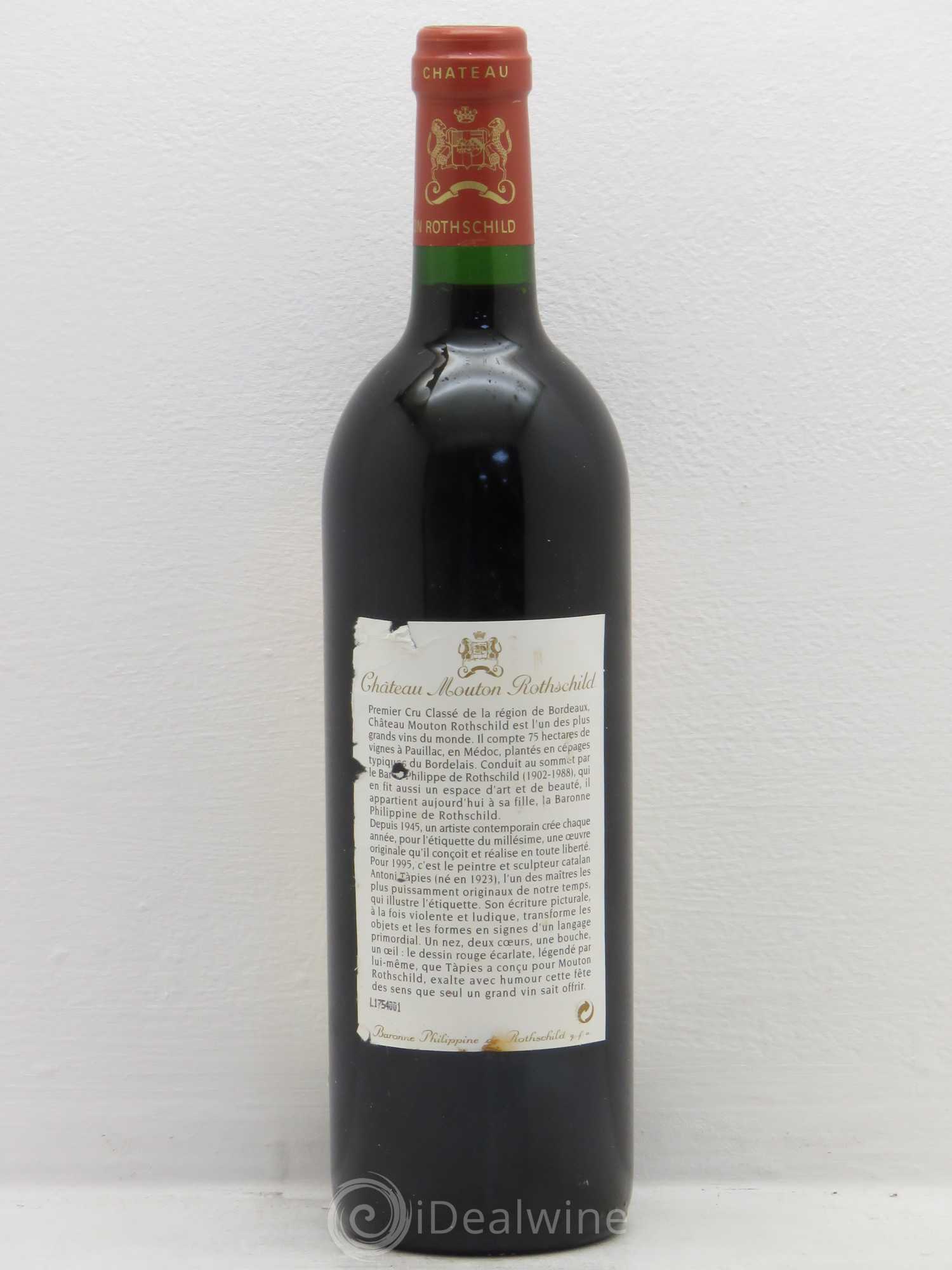Château Mouton Rothschild 1er Grand Cru Classé 1995 - Lot de 1 bouteille - 1
