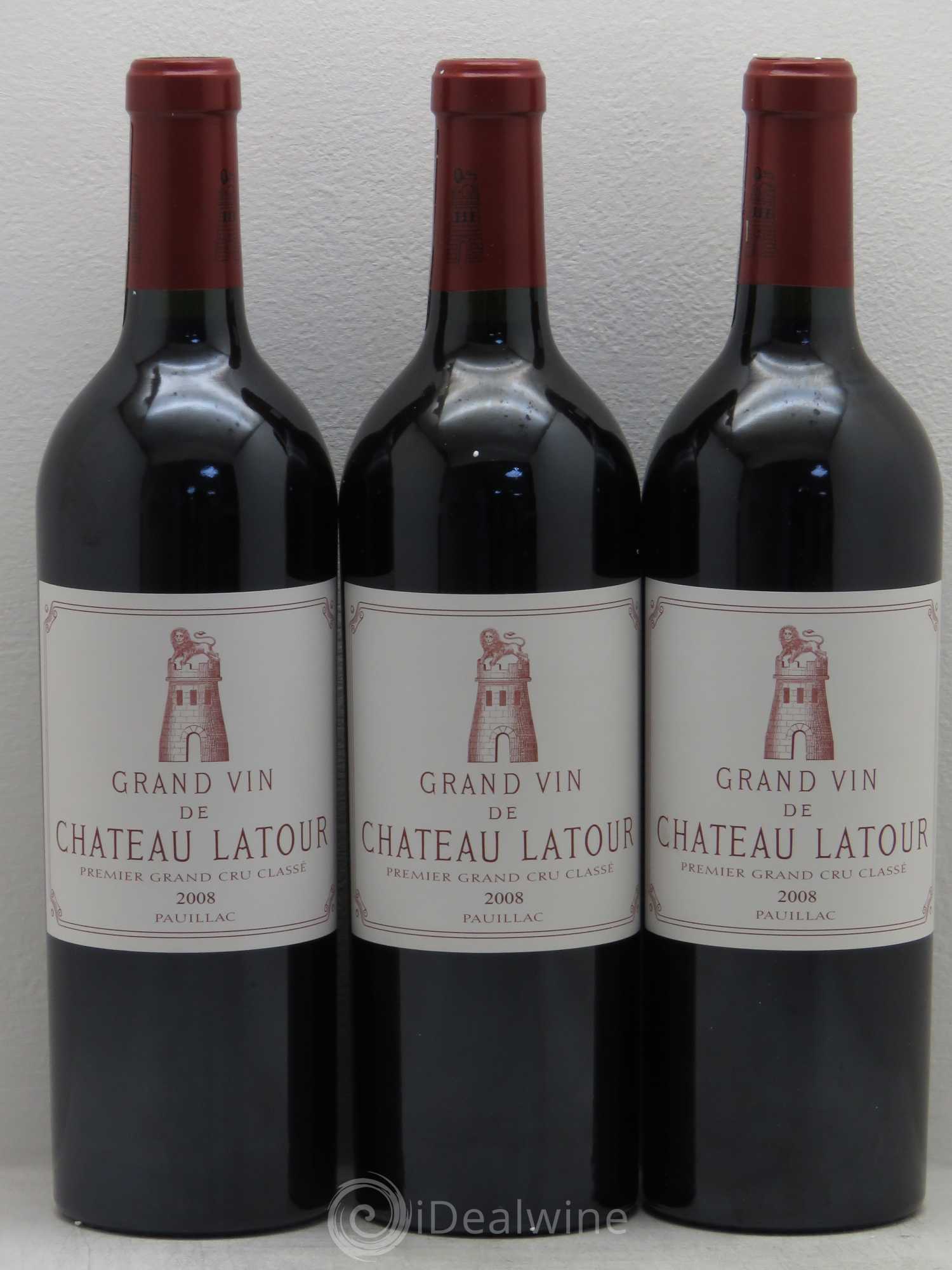 Château Latour 1er Grand Cru Classé 2008 - Lot de 3 bouteilles - 0
