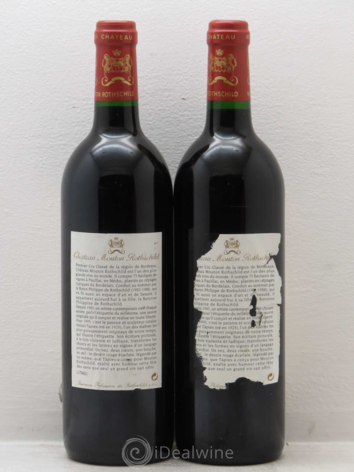 Château Mouton Rothschild 1er Grand Cru Classé 1995 - Lot de 2 bouteilles - 1