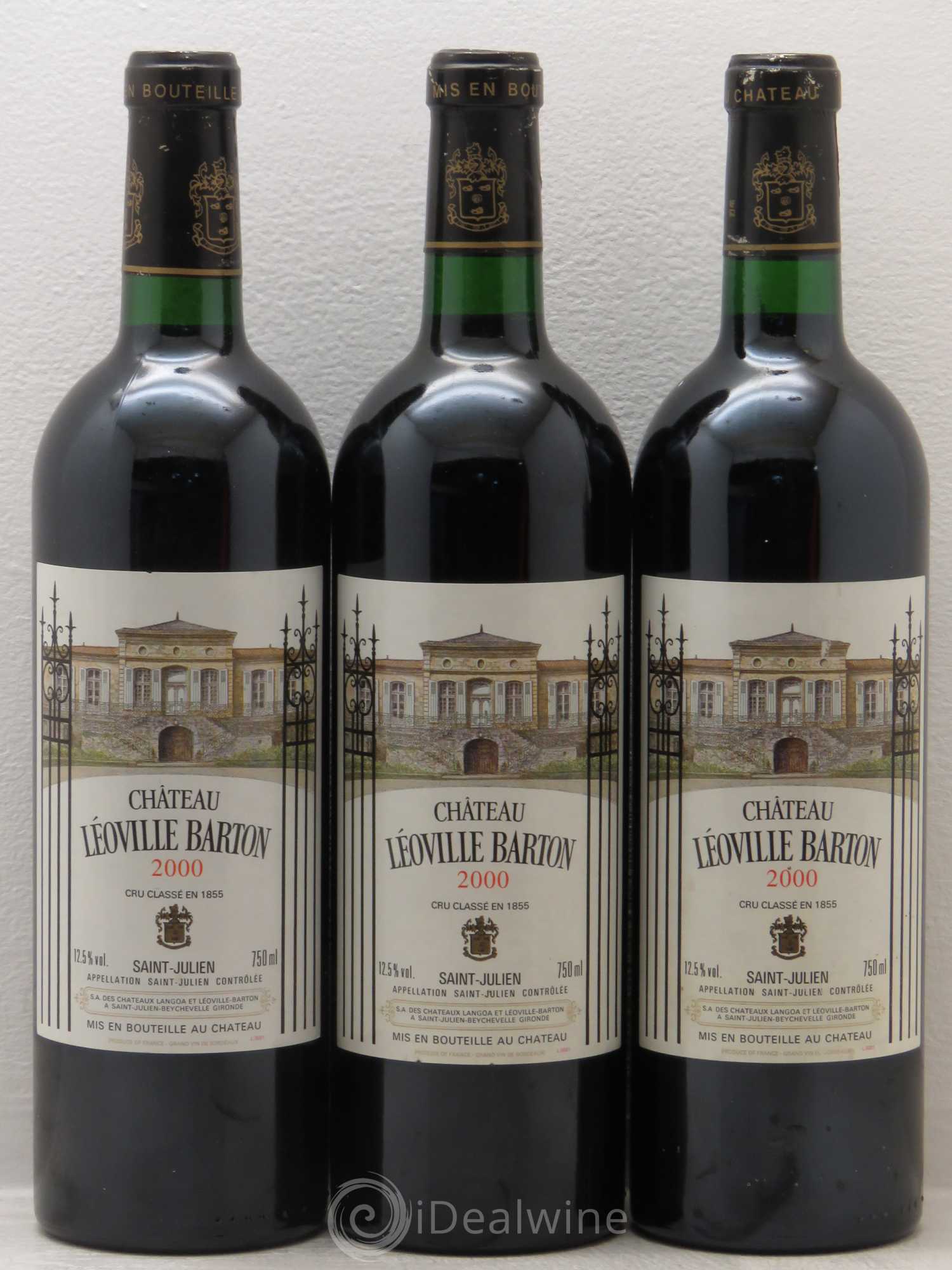 Château Léoville Barton 2ème Grand Cru Classé 2000 - Lot de 3 bouteilles - 0