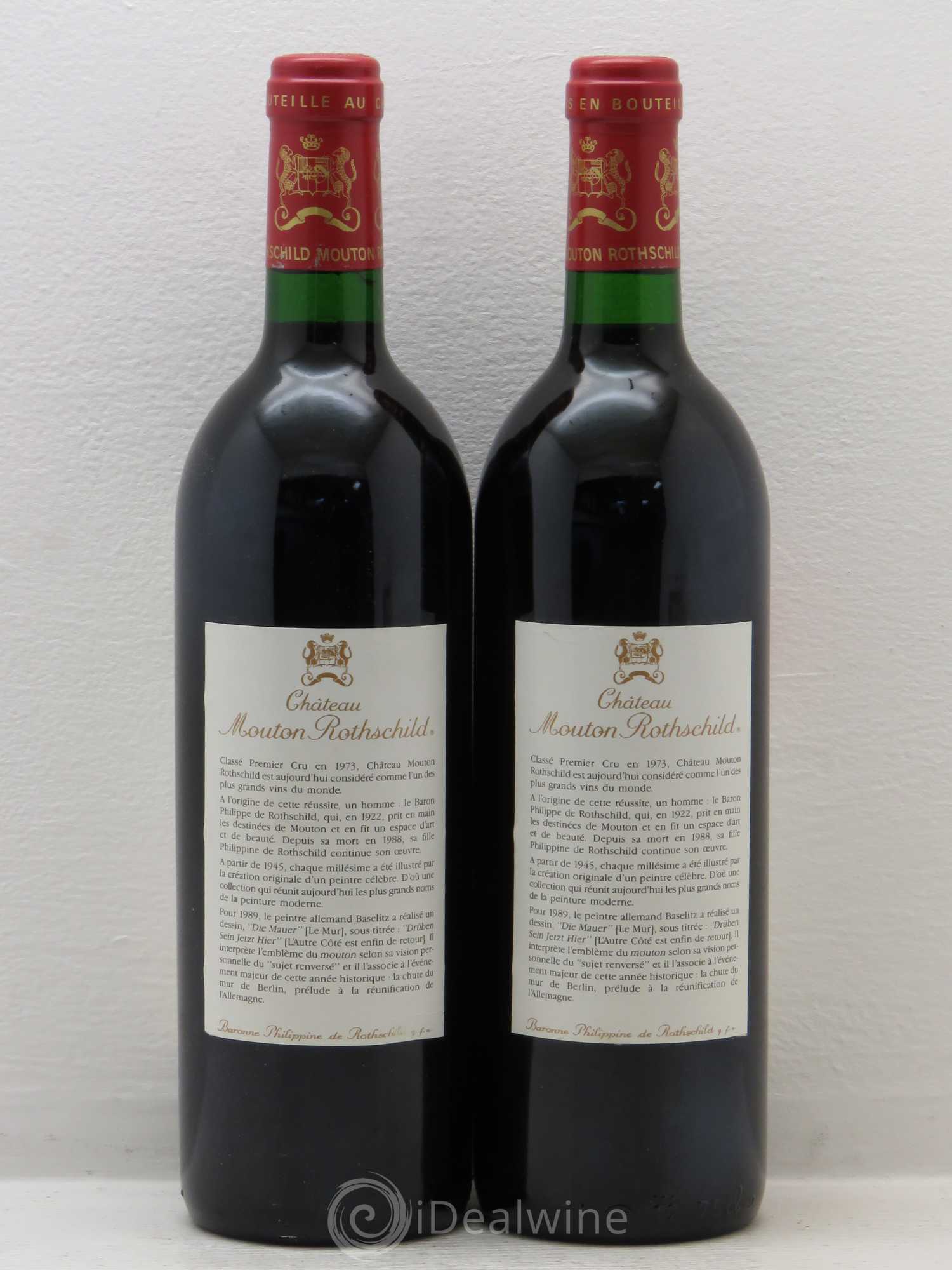 Château Mouton Rothschild 1er Grand Cru Classé 1989 - Lot de 2 bouteilles - 1