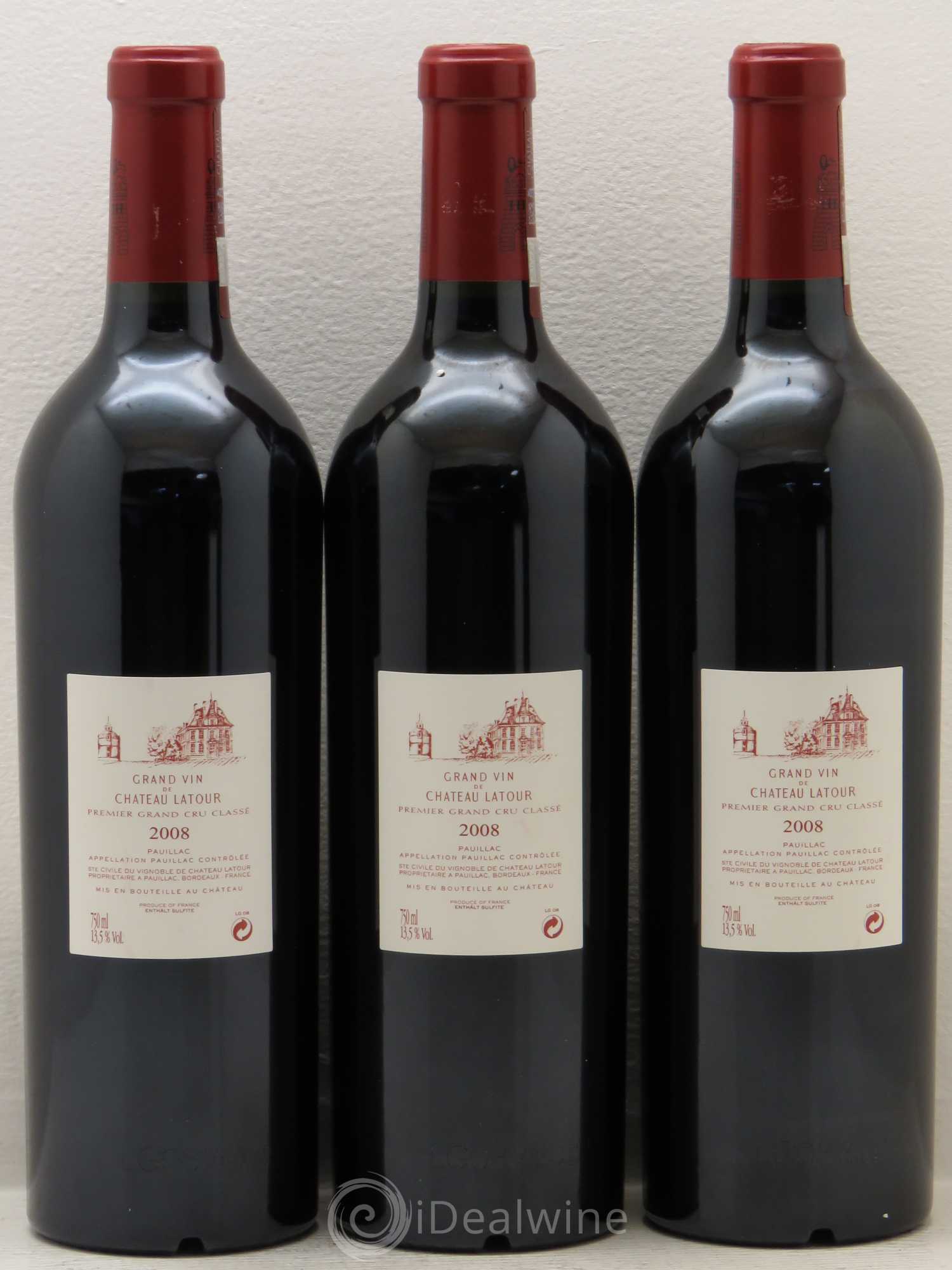 Château Latour 1er Grand Cru Classé 2008 - Lot de 3 bouteilles - 1