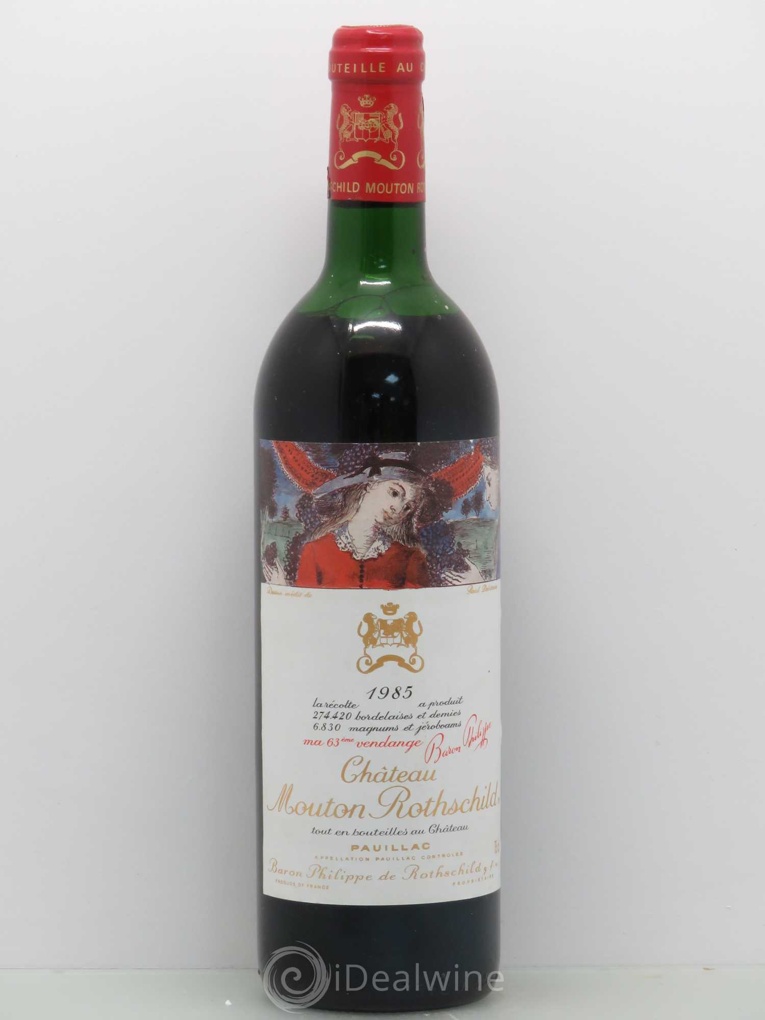 Château Mouton Rothschild 1er Grand Cru Classé 1985 - Lot de 1 bouteille - 0