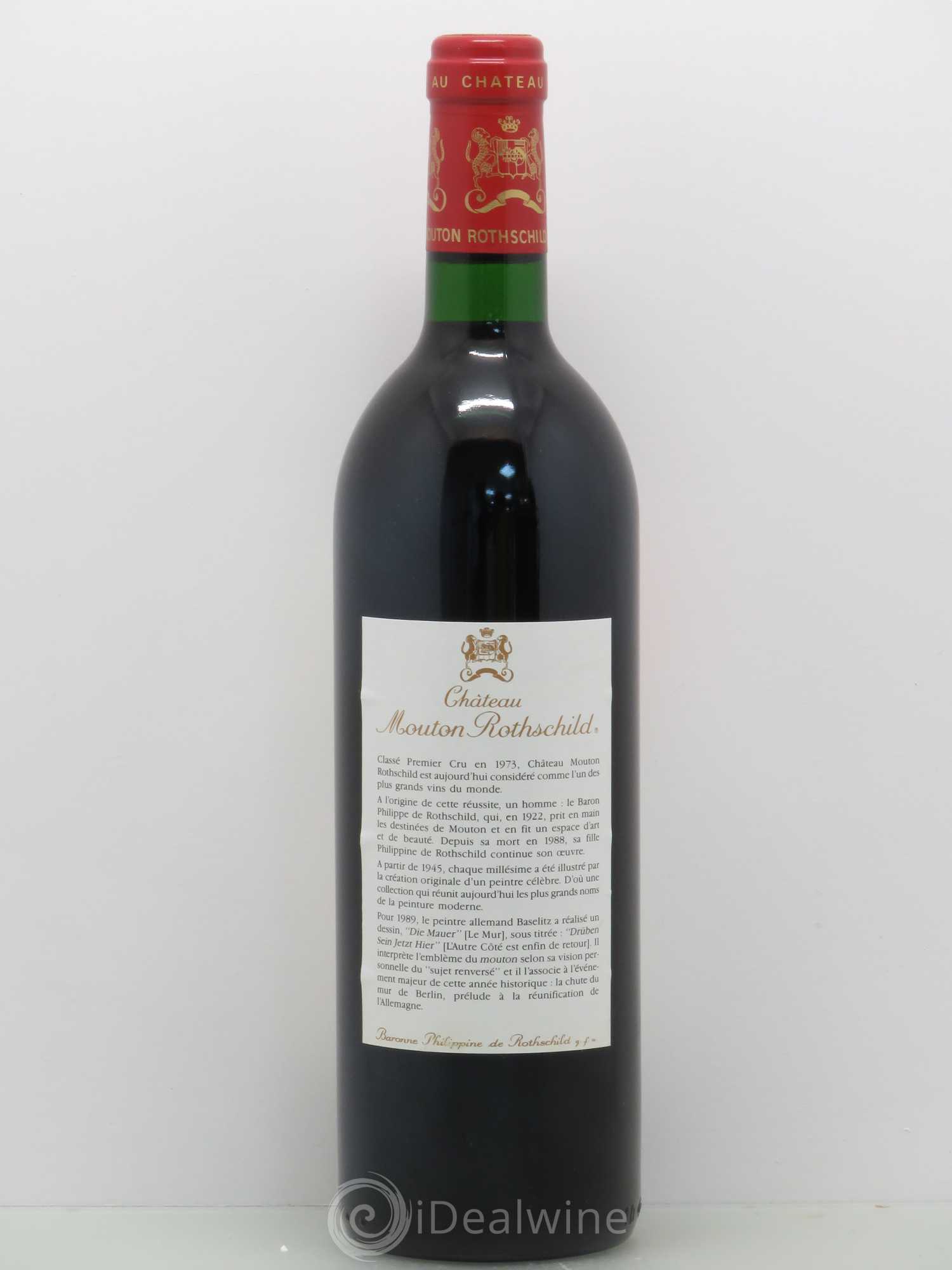 Château Mouton Rothschild 1er Grand Cru Classé 1989 - Lot de 1 bouteille - 1