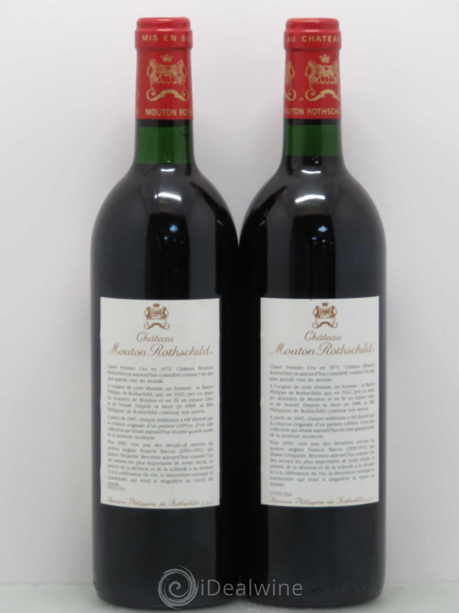 Château Mouton Rothschild 1er Grand Cru Classé 1990 - Lot de 2 bouteilles - 1