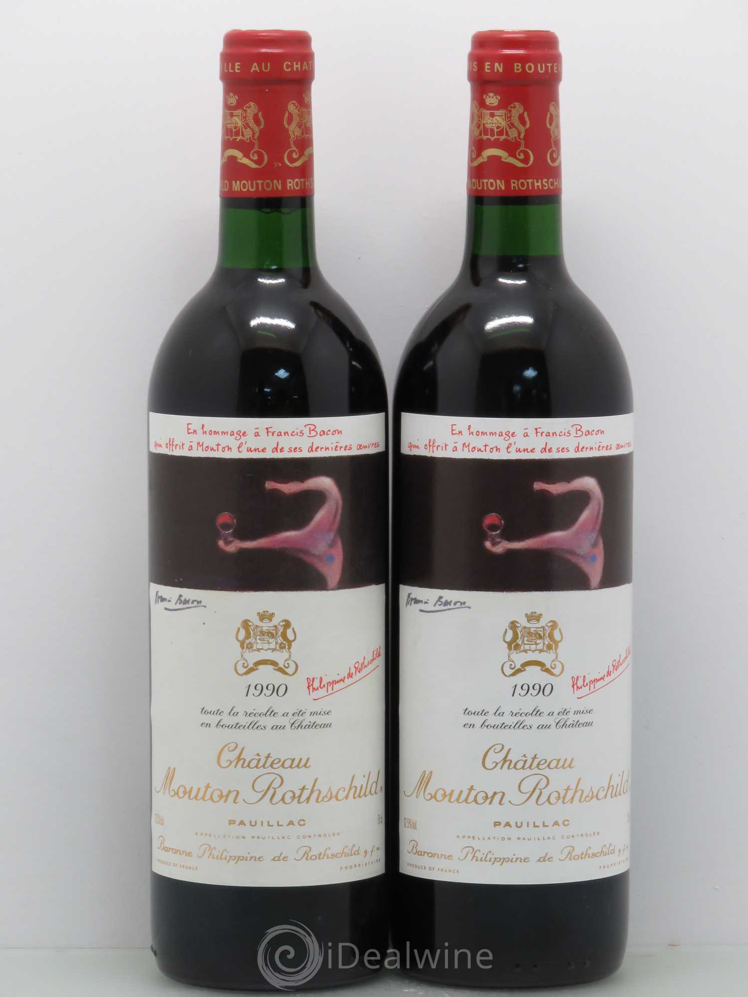 Château Mouton Rothschild 1er Grand Cru Classé 1990 - Lot de 2 bouteilles - 0