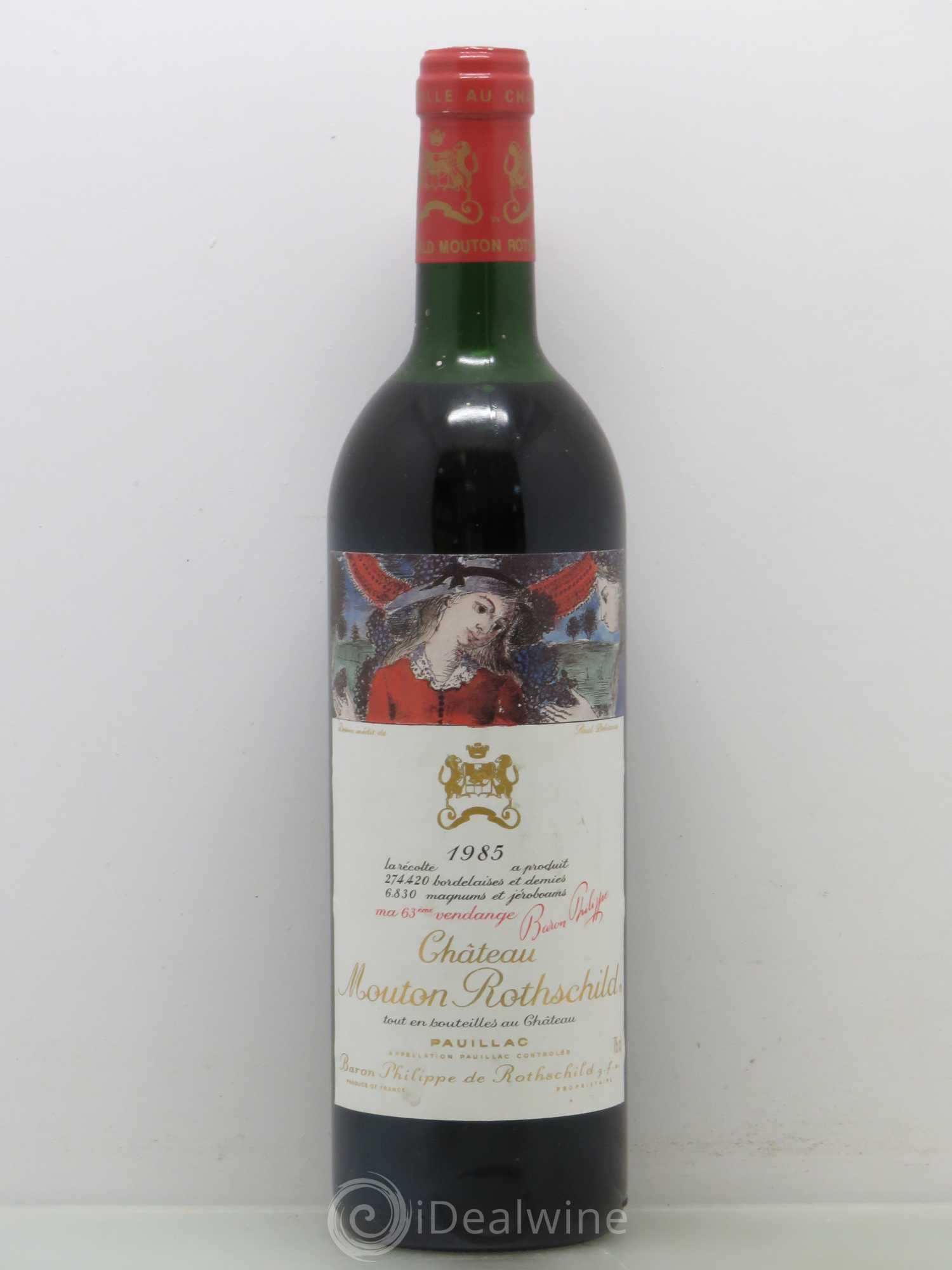 Château Mouton Rothschild 1er Grand Cru Classé 1985 - Lot de 1 bouteille - 0