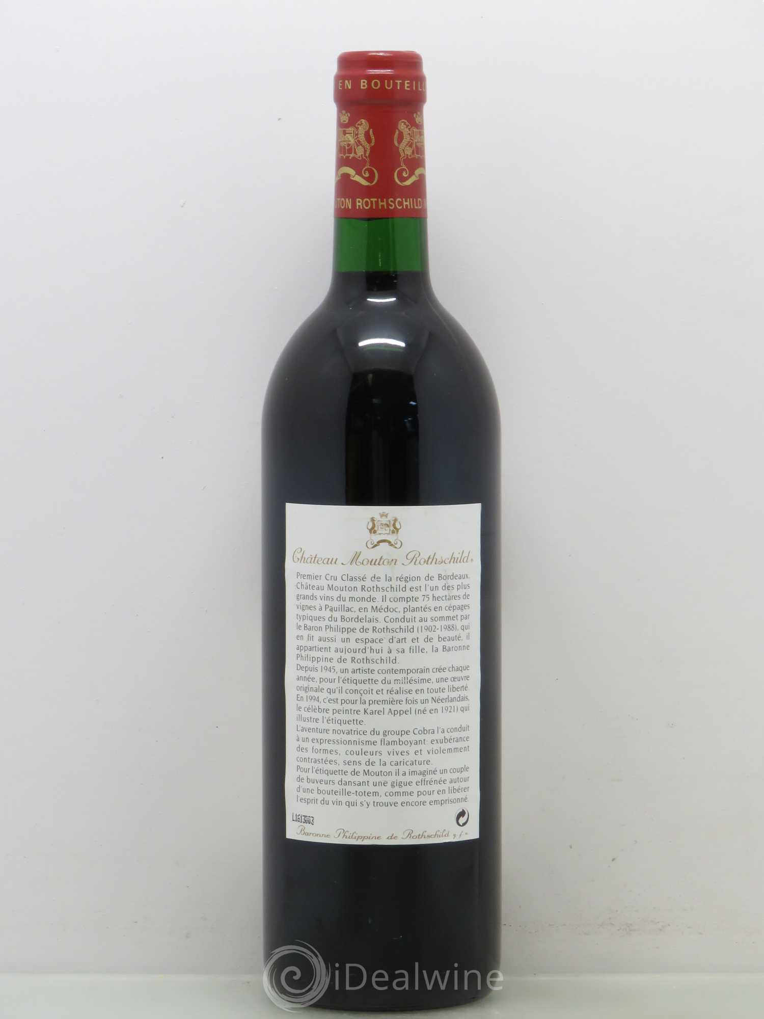 Château Mouton Rothschild 1er Grand Cru Classé 1994 - Lot de 1 bouteille - 1