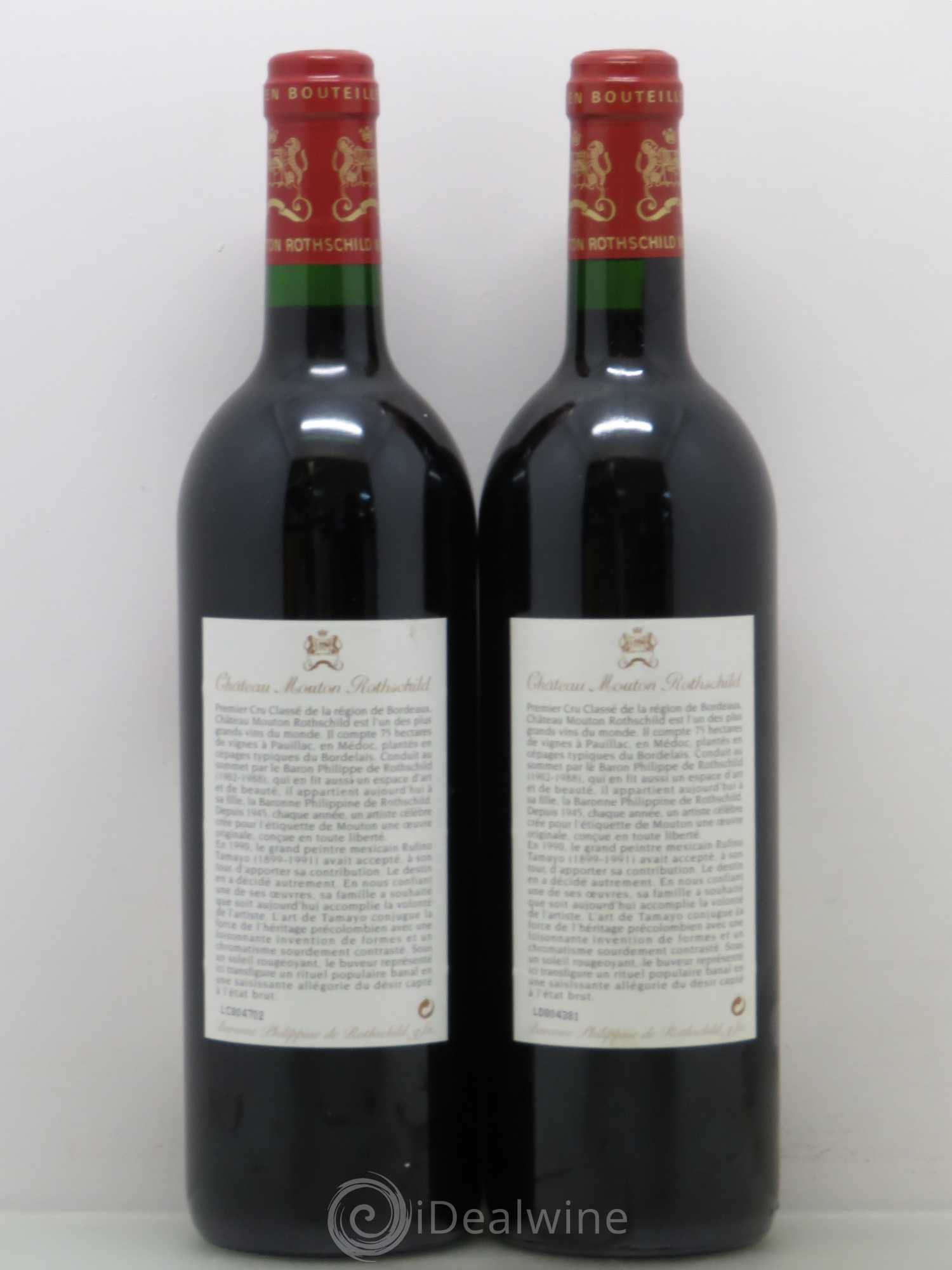 Château Mouton Rothschild 1er Grand Cru Classé 1998 - Lot de 2 bouteilles - 1
