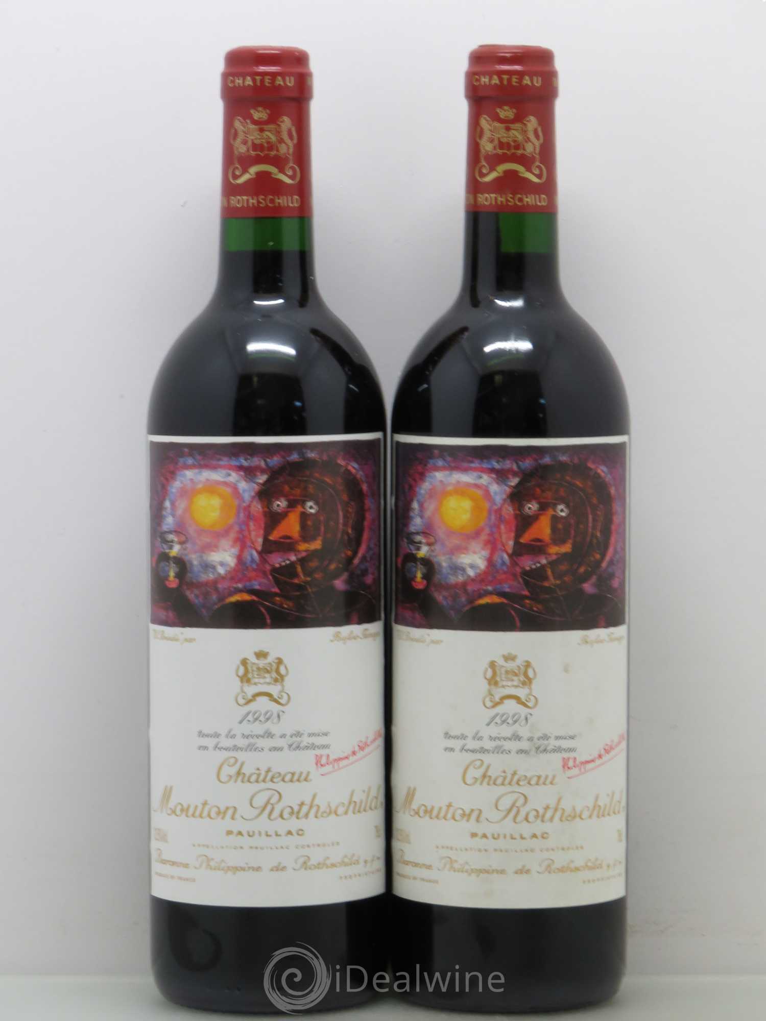 Château Mouton Rothschild 1er Grand Cru Classé 1998 - Lot de 2 bouteilles - 0