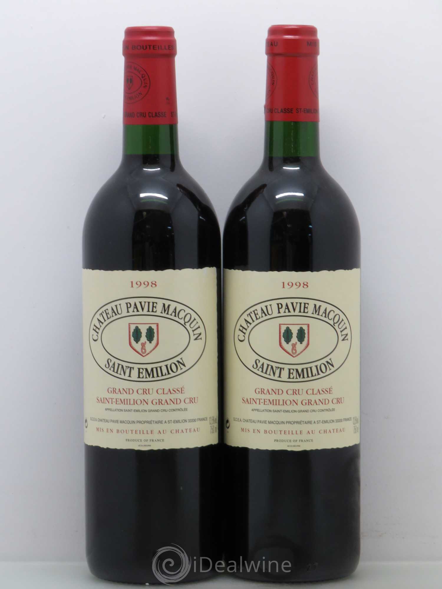 Château Pavie Macquin 1er Grand Cru Classé B 1998 - Lot de 2 bouteilles - 0