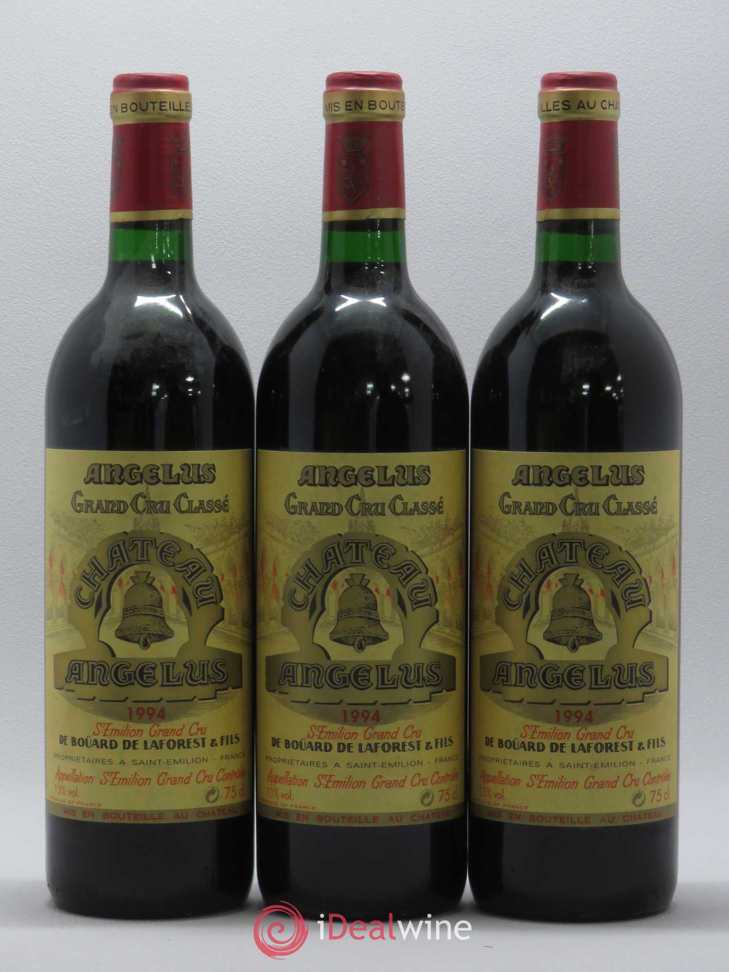 Château Angélus 1er Grand Cru Classé A 1994 - Lot de 3 bouteilles - 0
