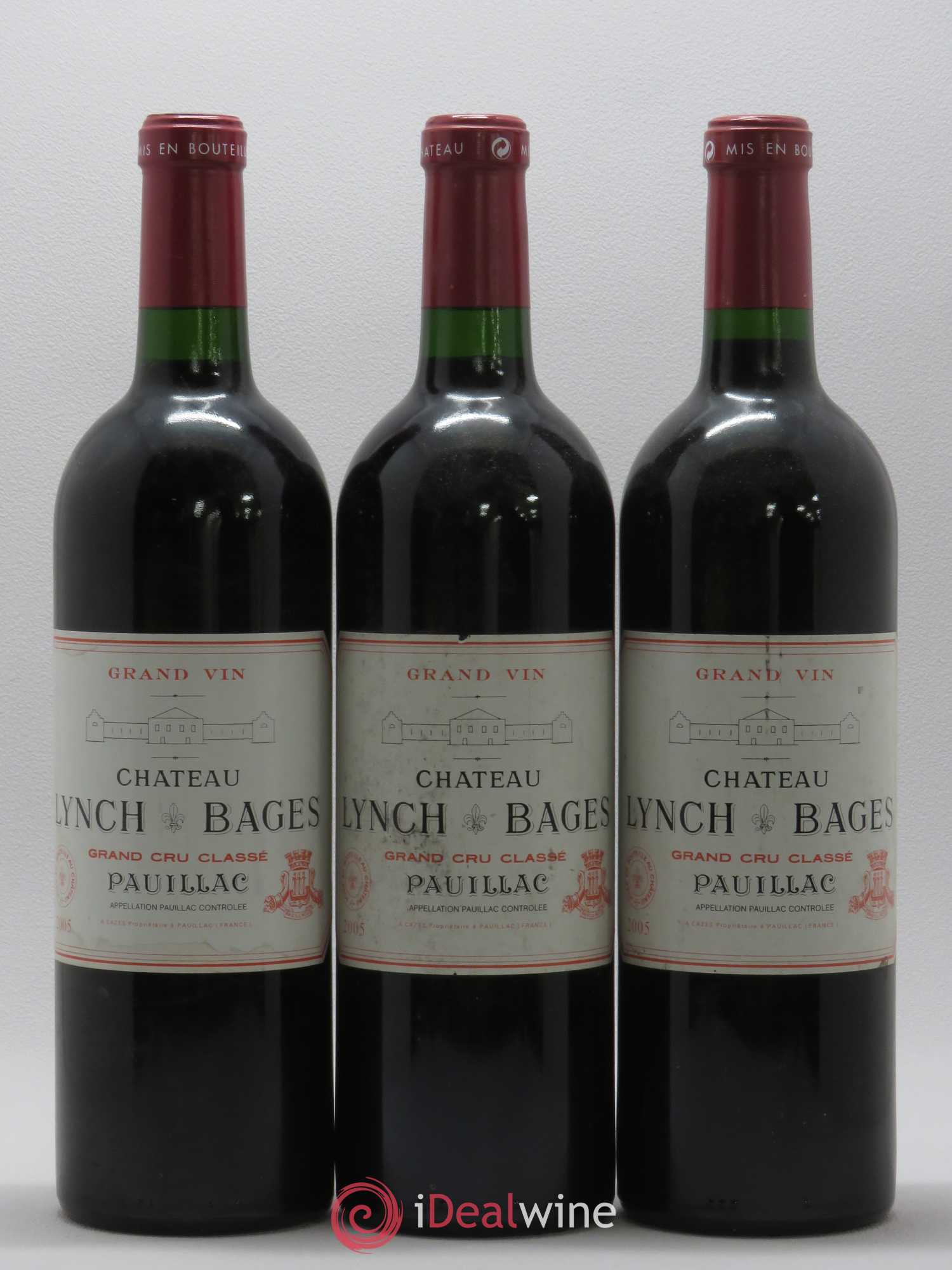 Château Lynch Bages 5ème Grand Cru Classé 2005 - Lot de 3 bouteilles - 0