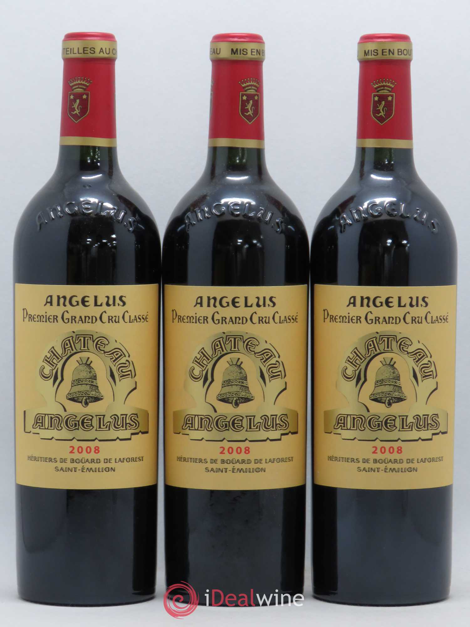 Château Angélus 1er Grand Cru Classé A 2008 - Lot de 3 bouteilles - 0