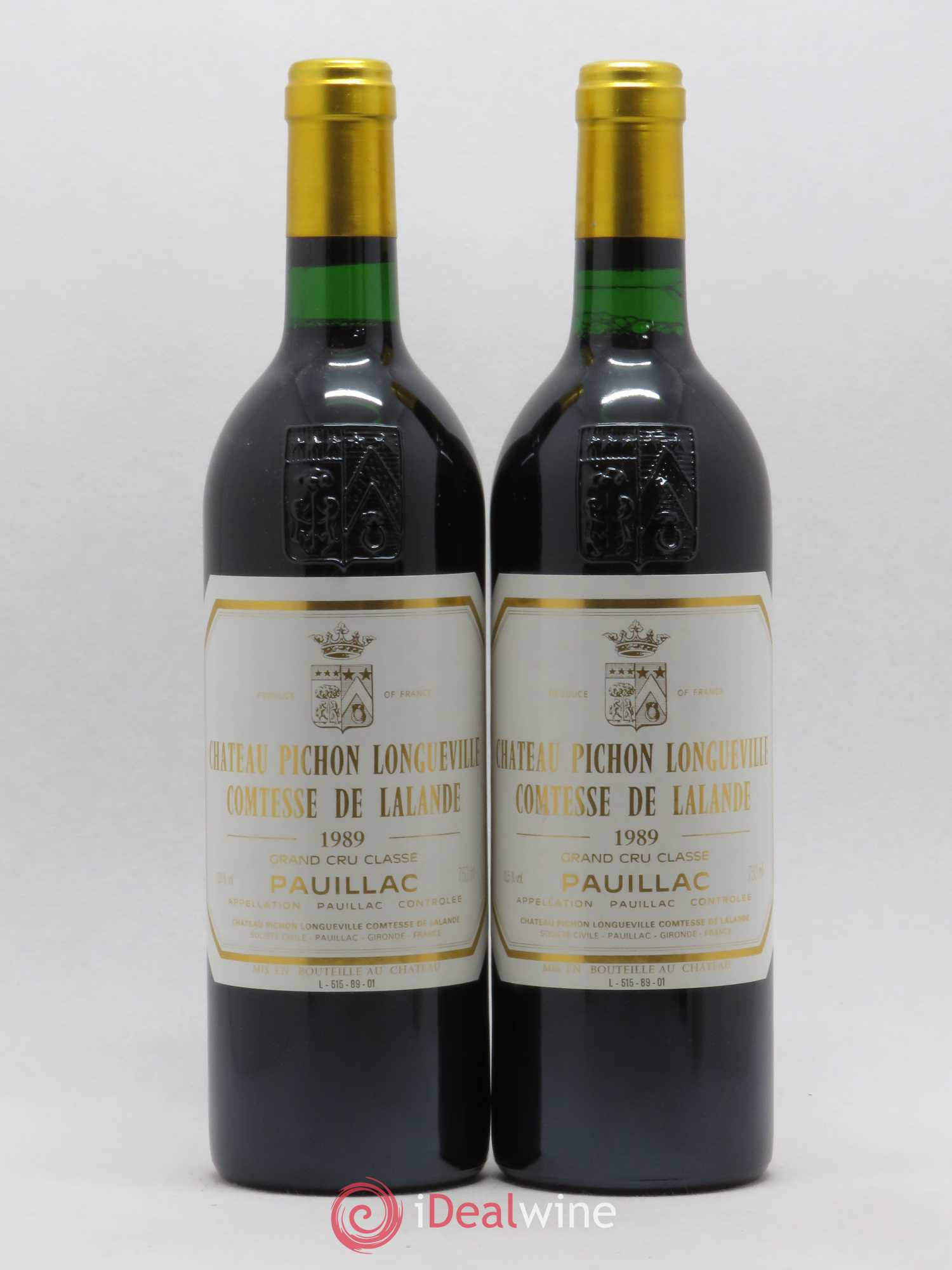 Château Pichon Longueville Comtesse de Lalande 2ème Grand Cru Classé 1989 - Lot de 2 bouteilles - 0