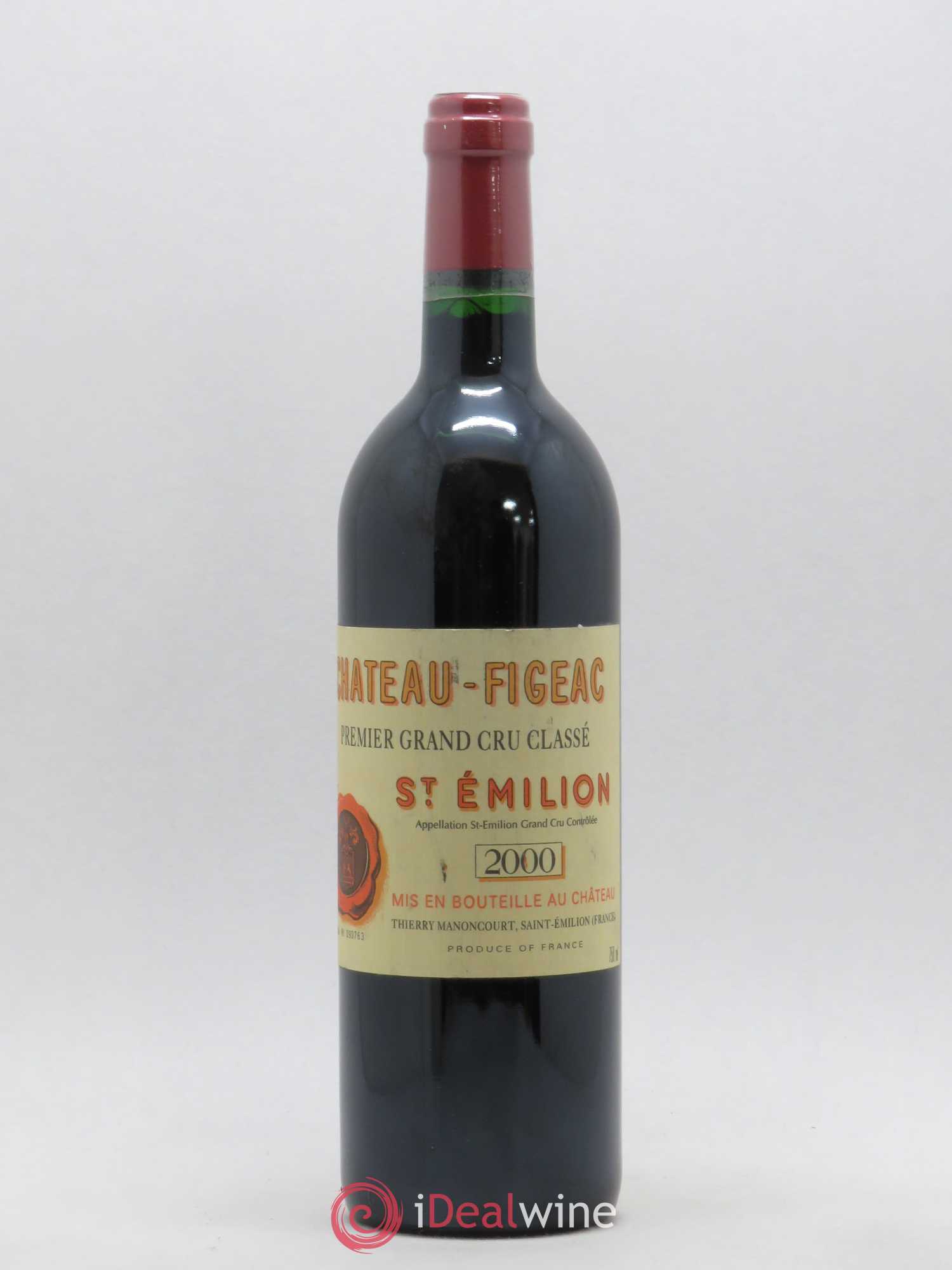 Château Figeac 1er Grand Cru Classé A 2000 - Lot de 1 bouteille - 0