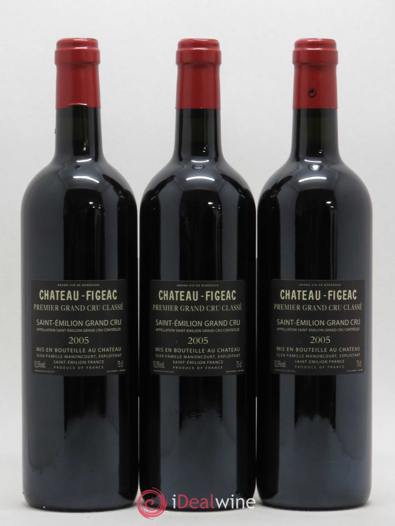Château Figeac 1er Grand Cru Classé A 2005 - Lot de 3 bouteilles - 1