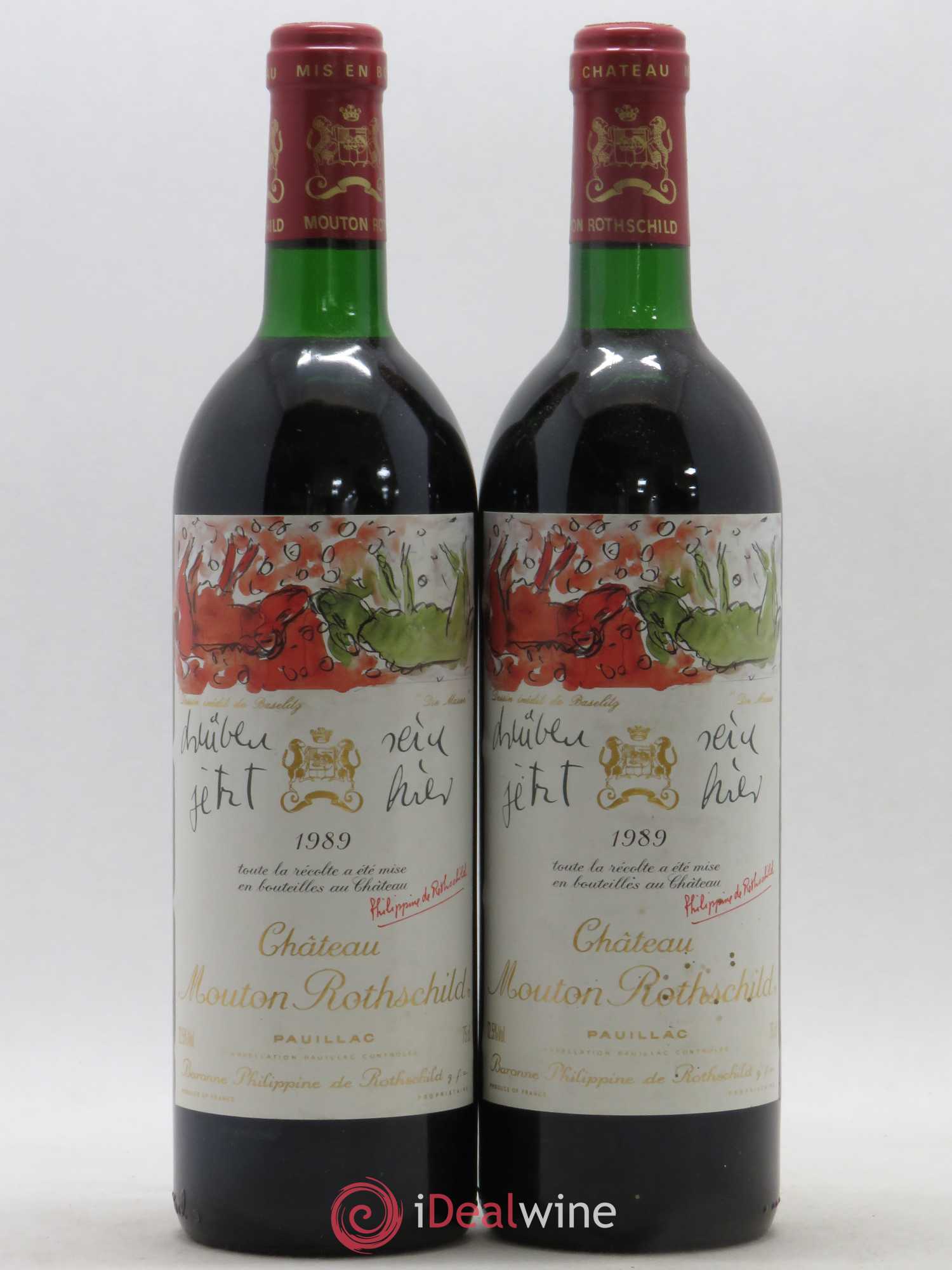 Château Mouton Rothschild 1er Grand Cru Classé 1989 - Lot de 2 bouteilles - 0