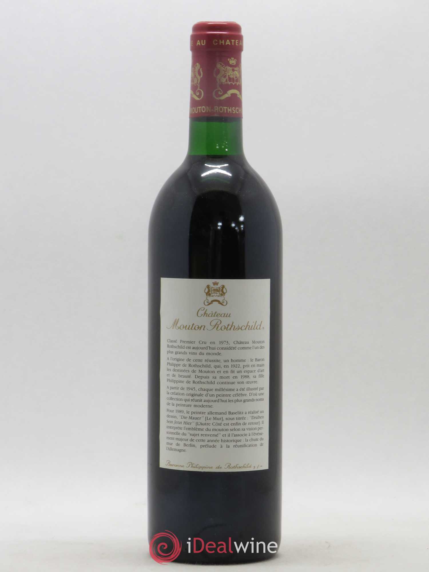 Château Mouton Rothschild 1er Grand Cru Classé 1989 - Lot de 1 bouteille - 1