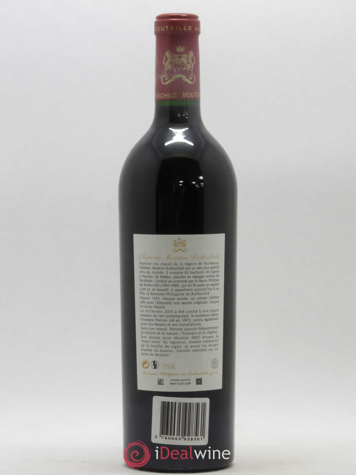 Château Mouton Rothschild 1er Grand Cru Classé 2005 - Lot de 1 bouteille - 1