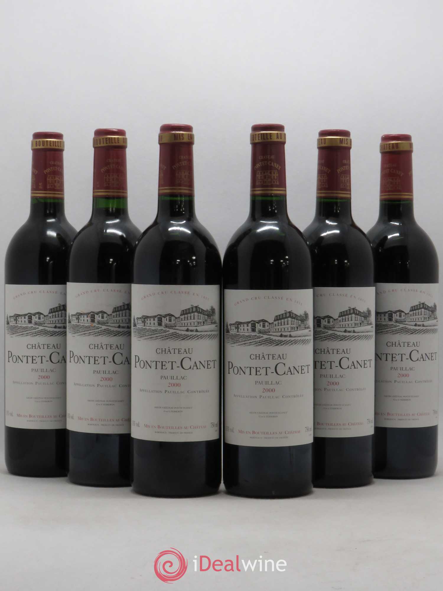 Château Pontet Canet 5ème Grand Cru Classé 2000 - Lot de 6 bouteilles - 0