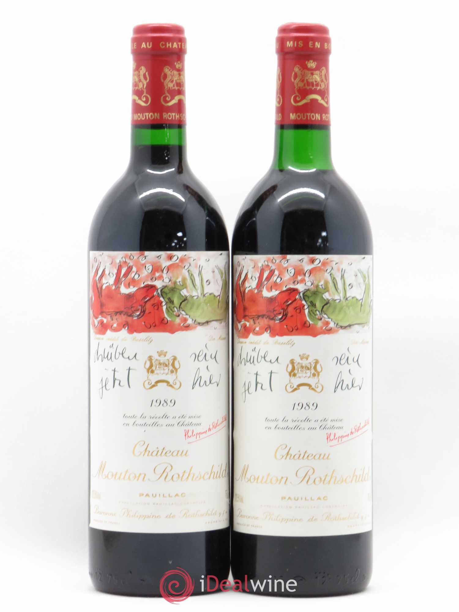 Château Mouton Rothschild 1er Grand Cru Classé 1989 - Lot de 2 bouteilles - 0