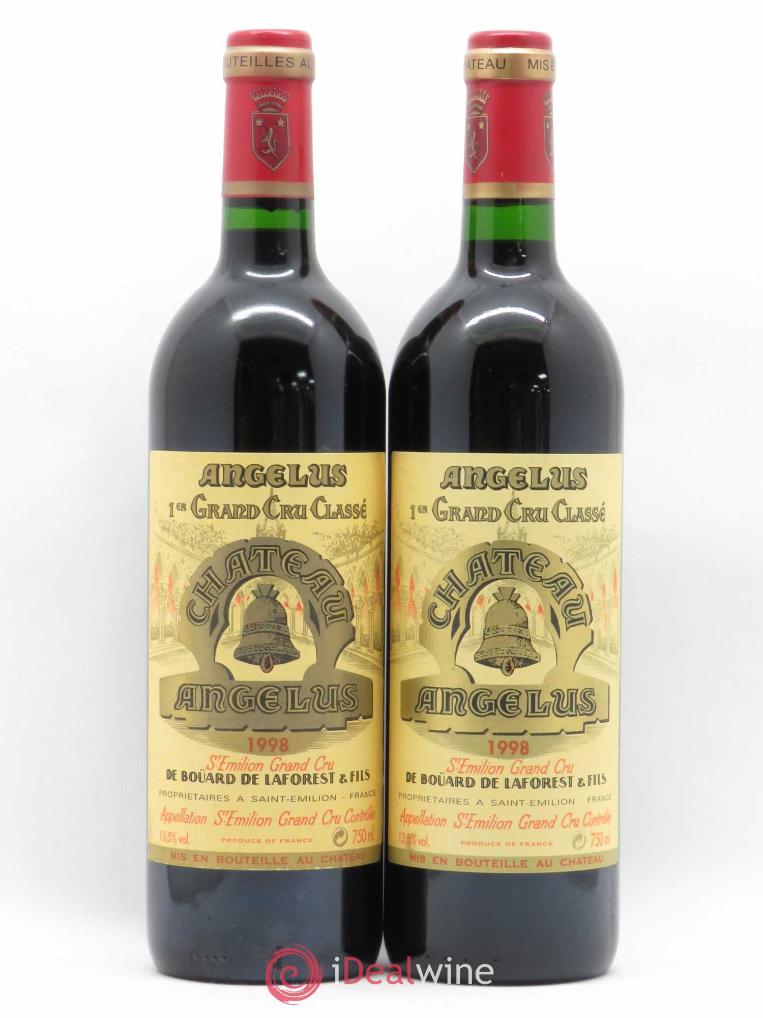 Château Angélus 1er Grand Cru Classé A 1998 - Lot de 2 bouteilles - 0