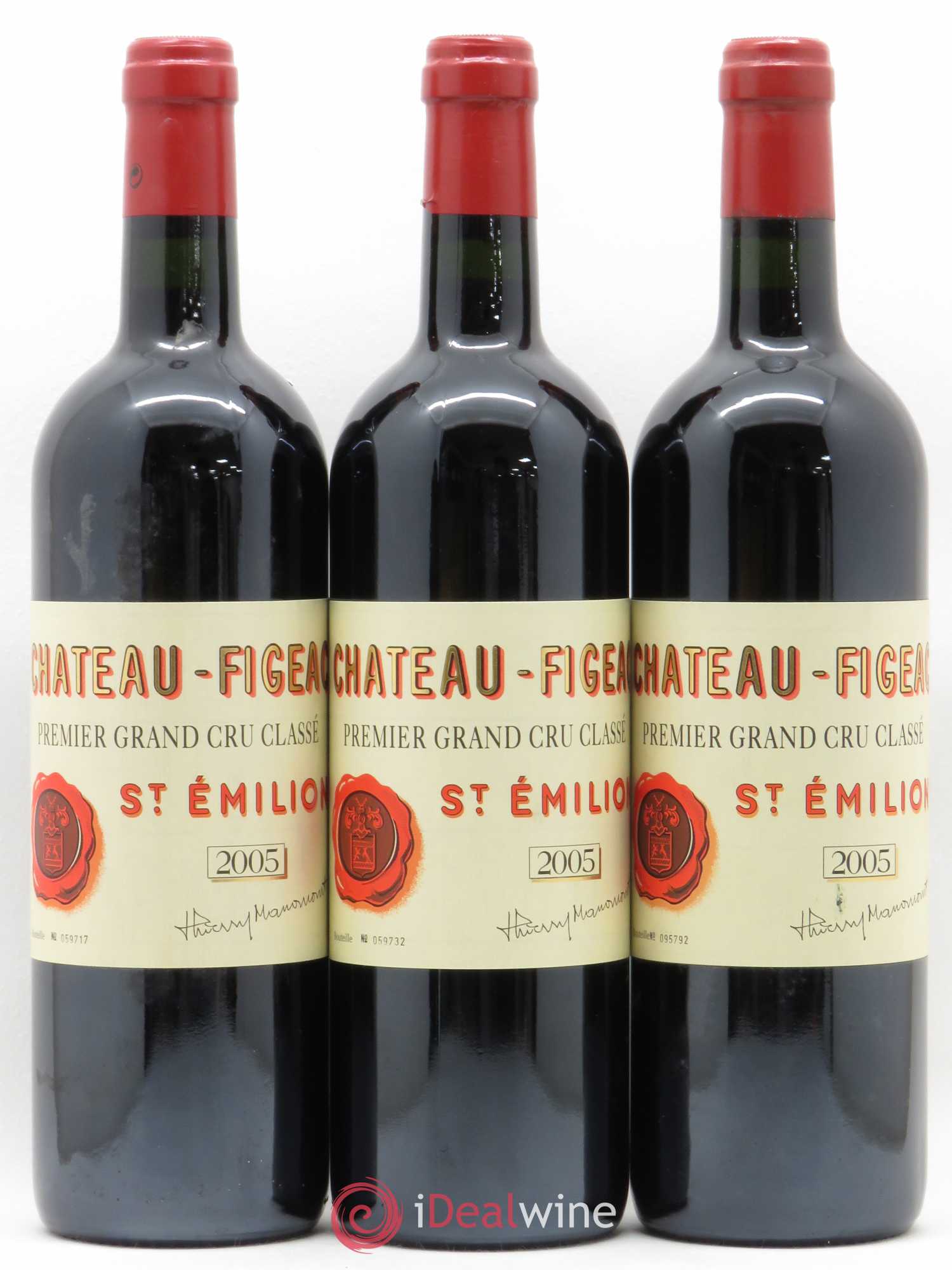 Château Figeac 1er Grand Cru Classé A 2005 - Lot de 3 bouteilles - 0