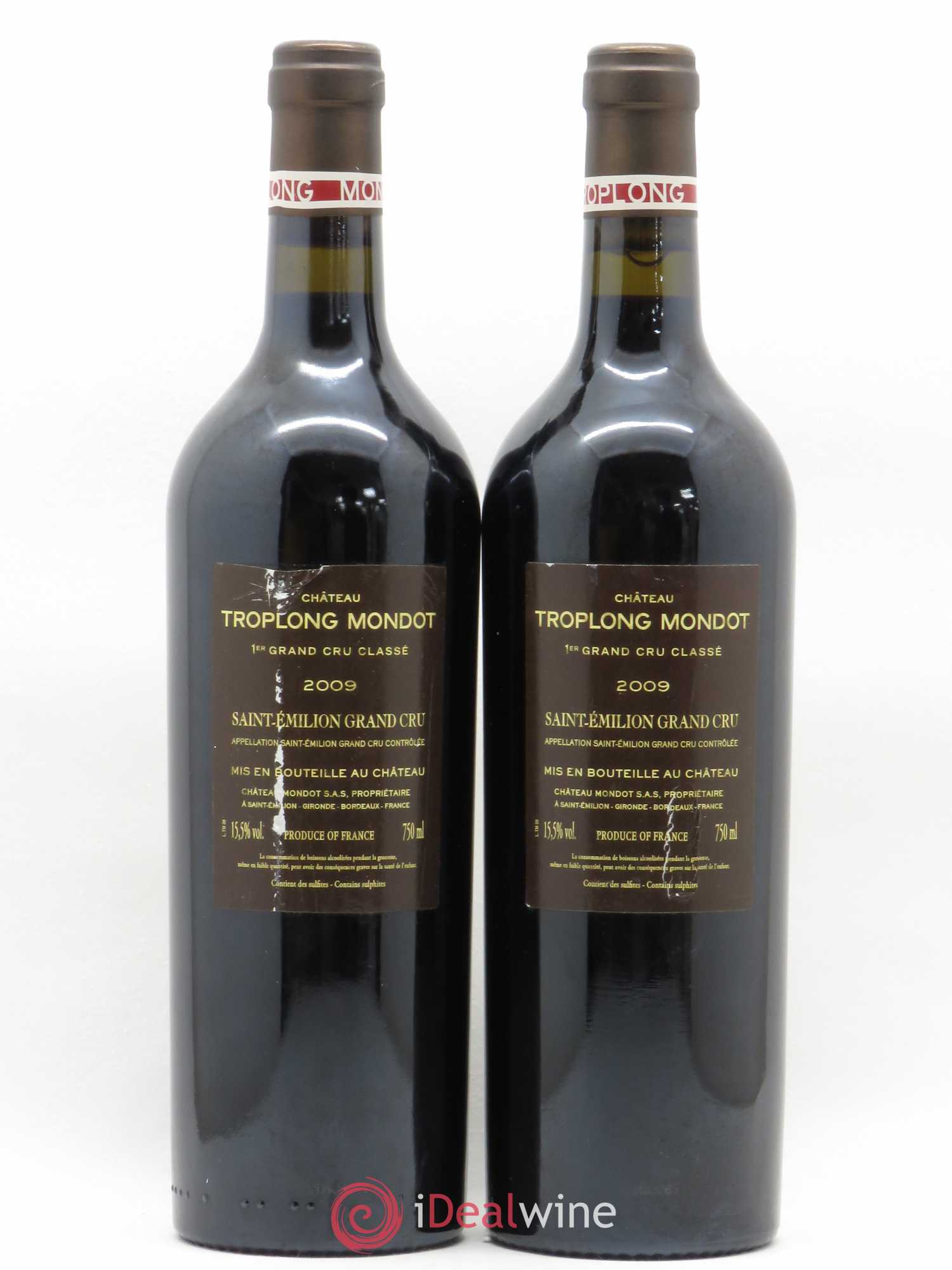 Château Troplong Mondot 1er Grand Cru Classé B 2009 - Lot de 2 bouteilles - 1