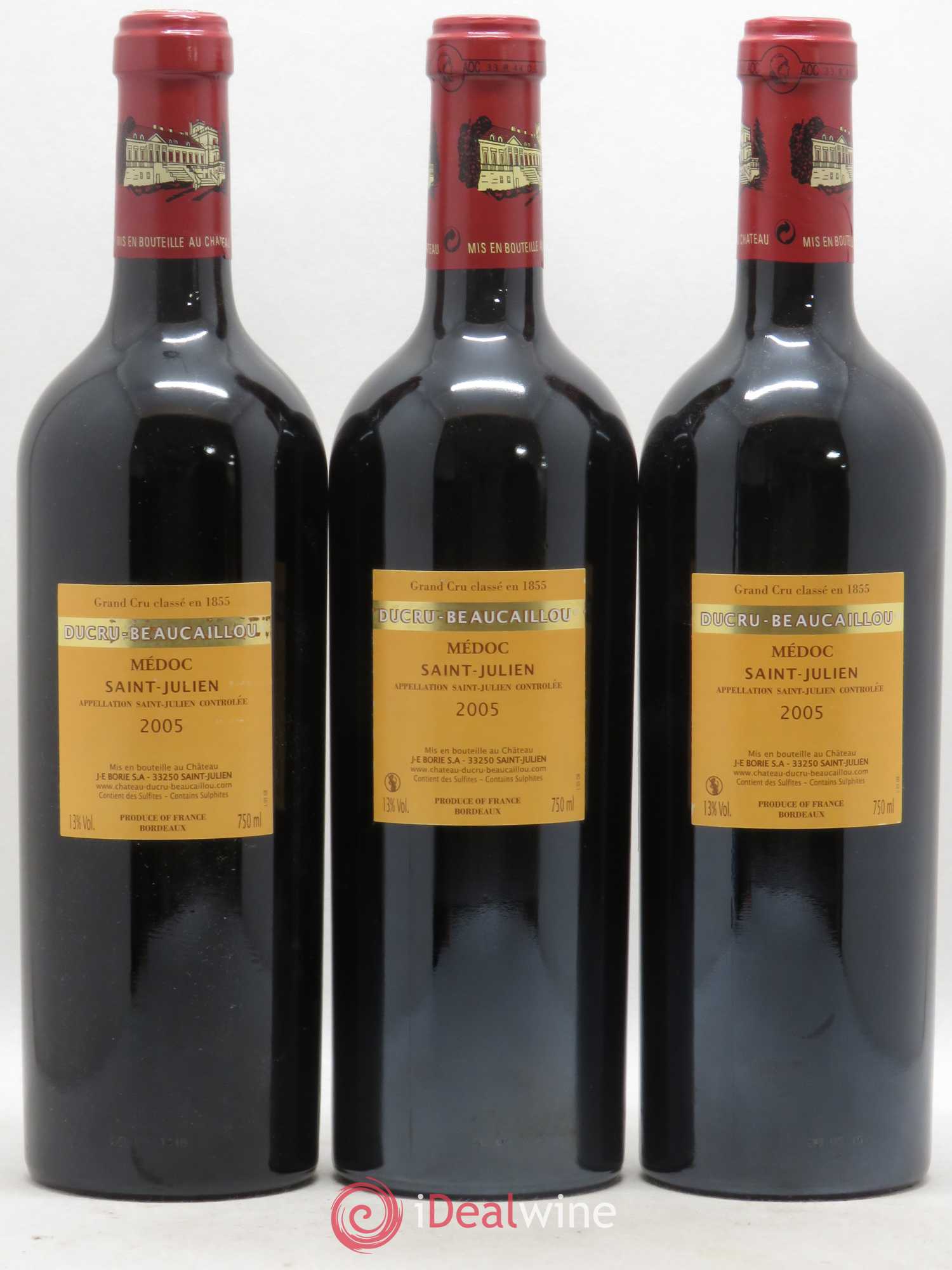 Château Ducru Beaucaillou 2ème Grand Cru Classé 2005 - Lot de 3 bouteilles - 1