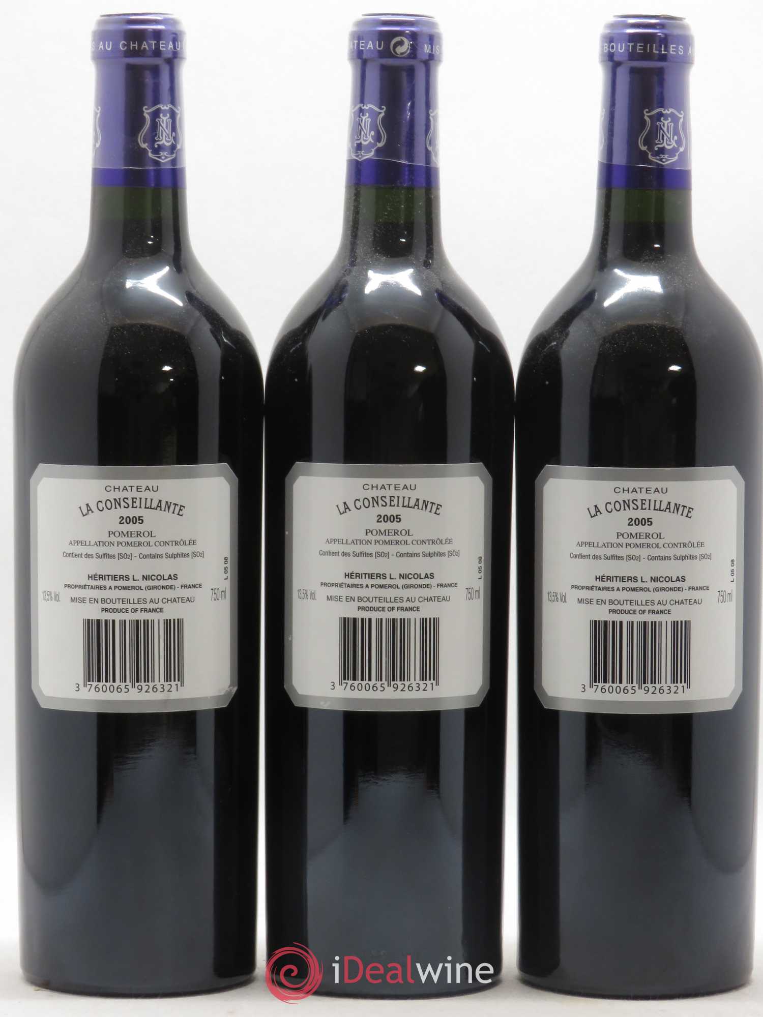 Château la Conseillante 2005 - Lot de 3 bouteilles - 1