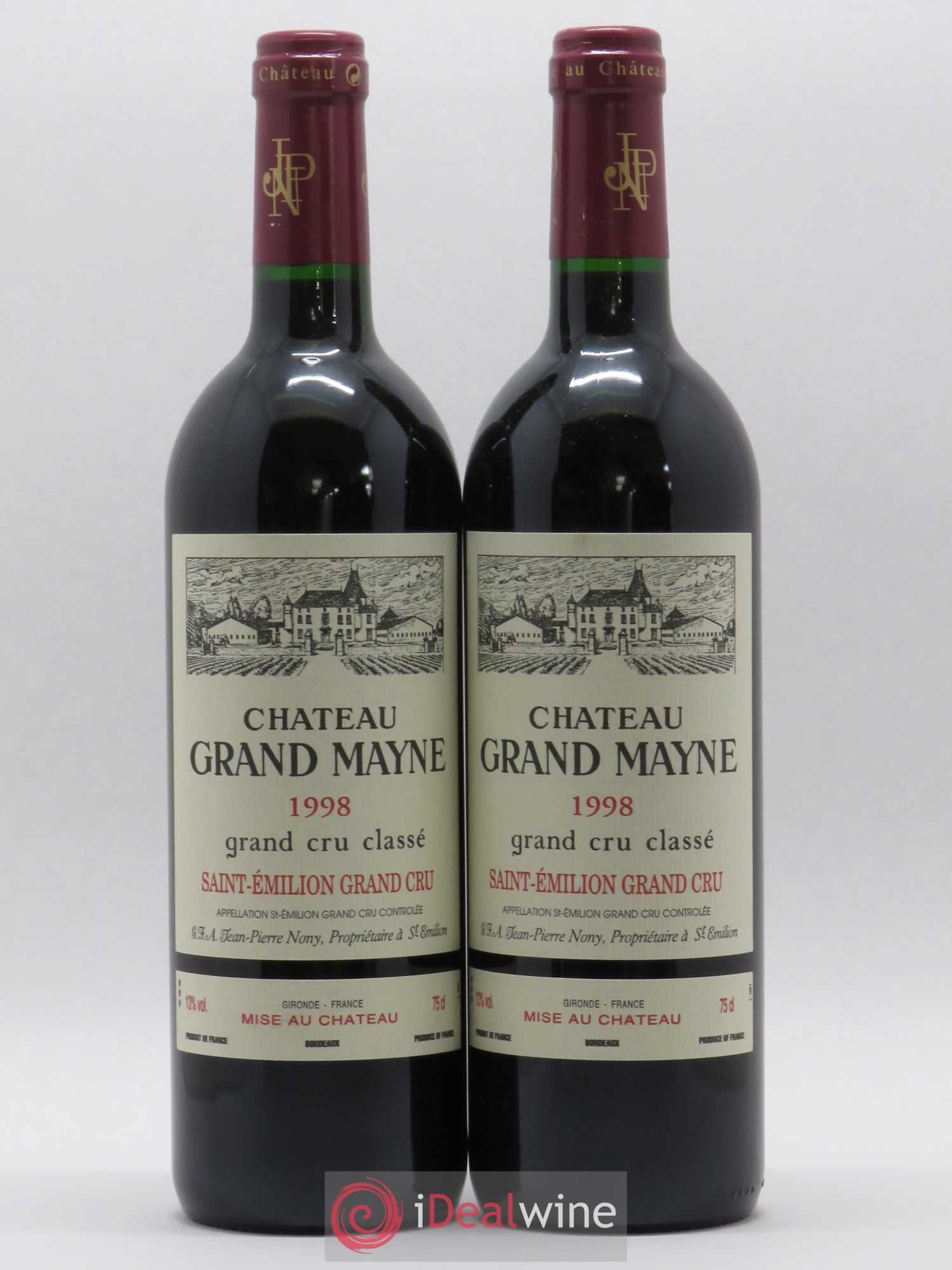 Château Grand Mayne Grand Cru Classé 1998 - Lot de 2 bouteilles - 0