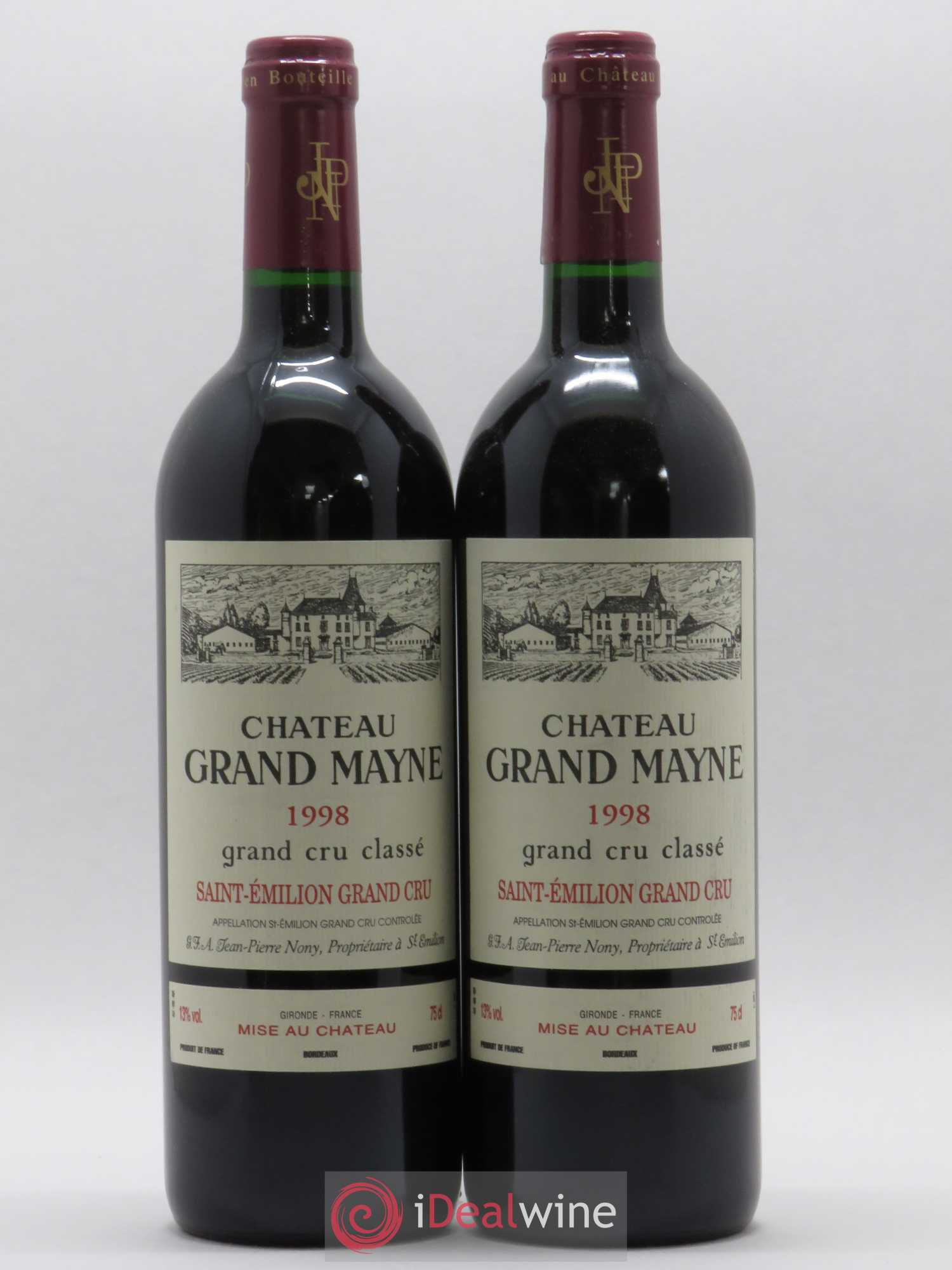 Château Grand Mayne Grand Cru Classé 1998 - Lot de 2 bouteilles - 0