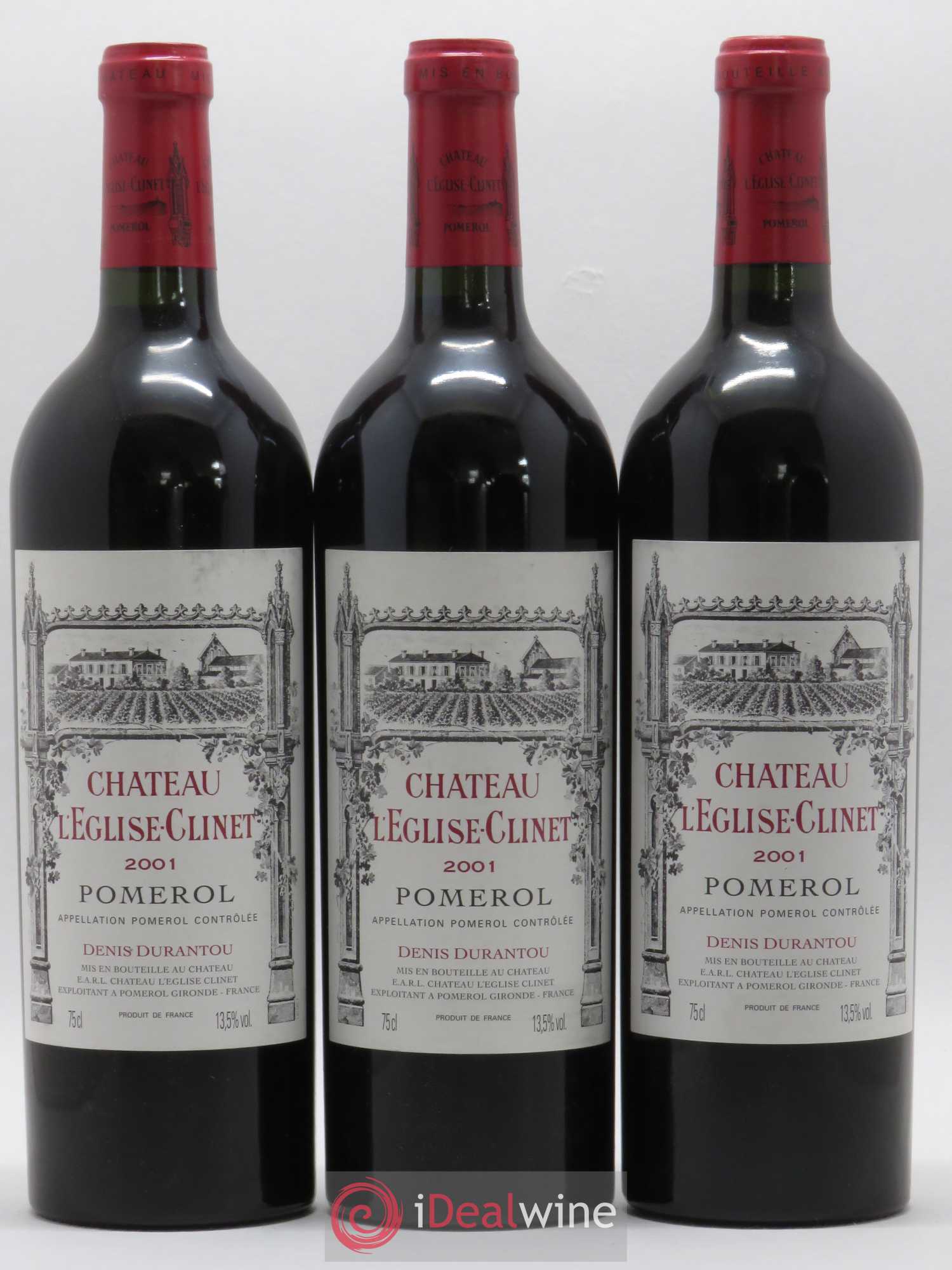 Château l' Église Clinet 2001 - Lot de 3 bouteilles - 0