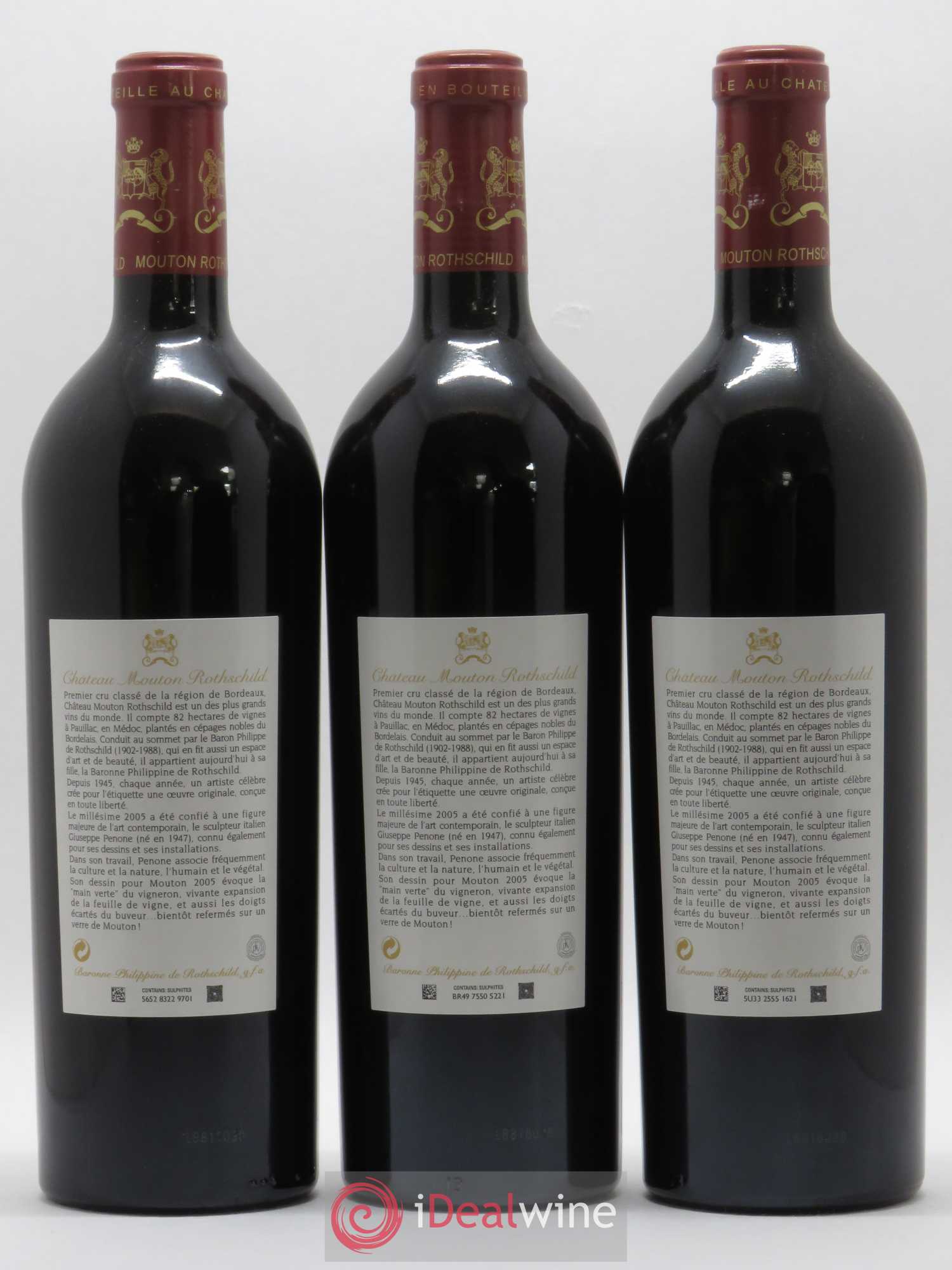 Château Mouton Rothschild 1er Grand Cru Classé 2005 - Lot de 6 bouteilles - 2