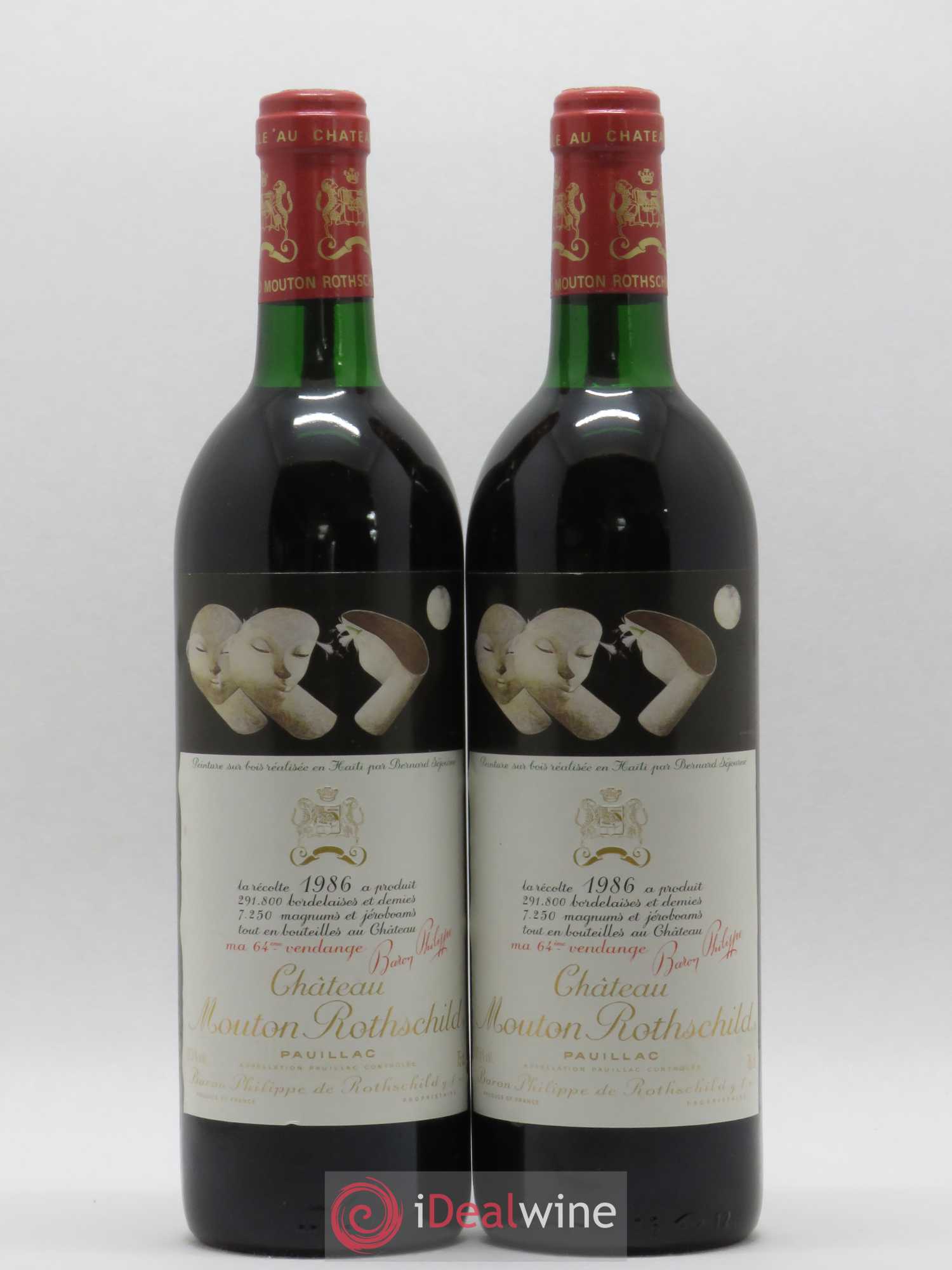 Château Mouton Rothschild 1er Grand Cru Classé 1986 - Lot de 2 bouteilles - 0