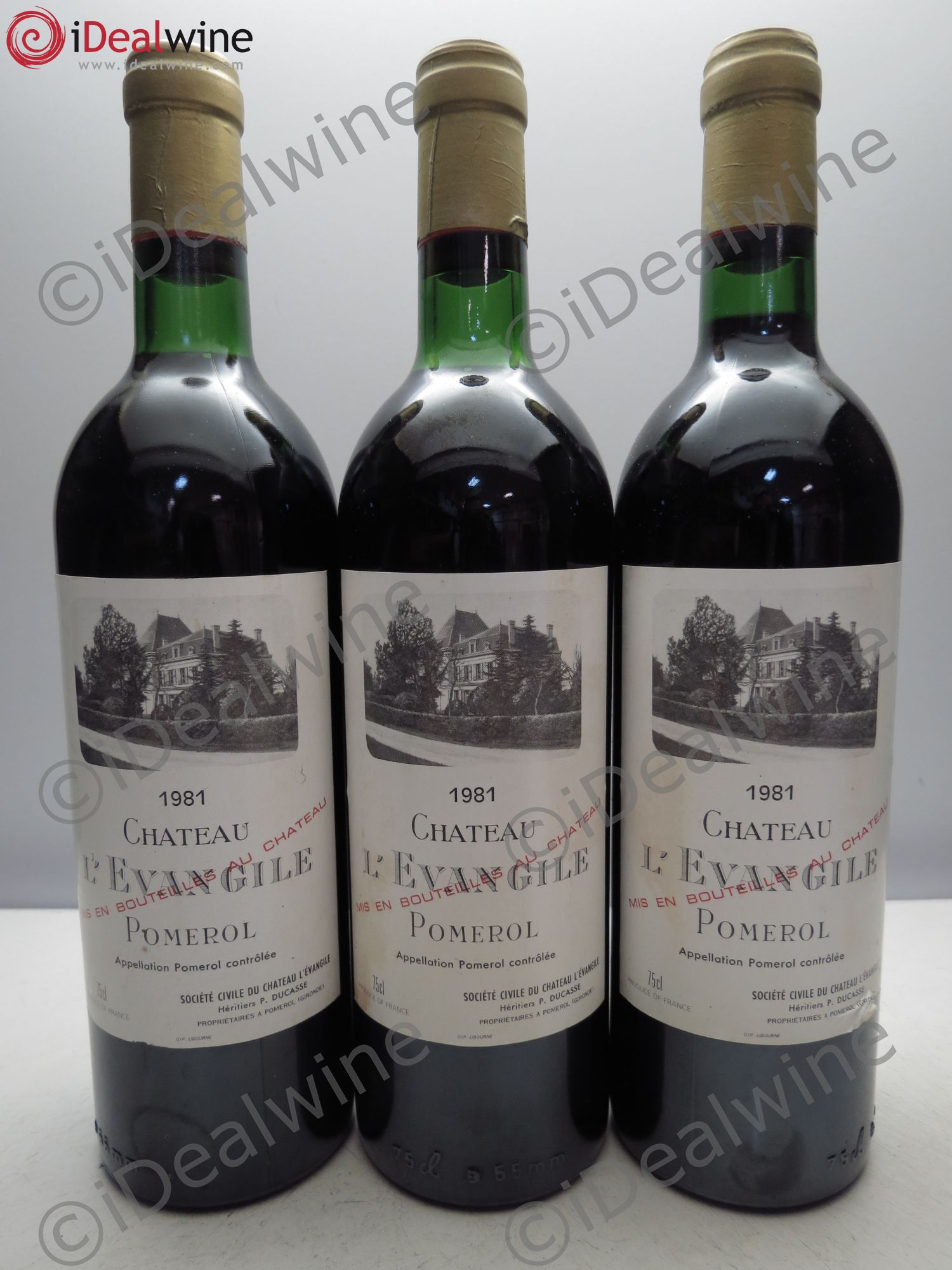 Château l' Évangile 1981 - Lot de 3 bouteilles - 0